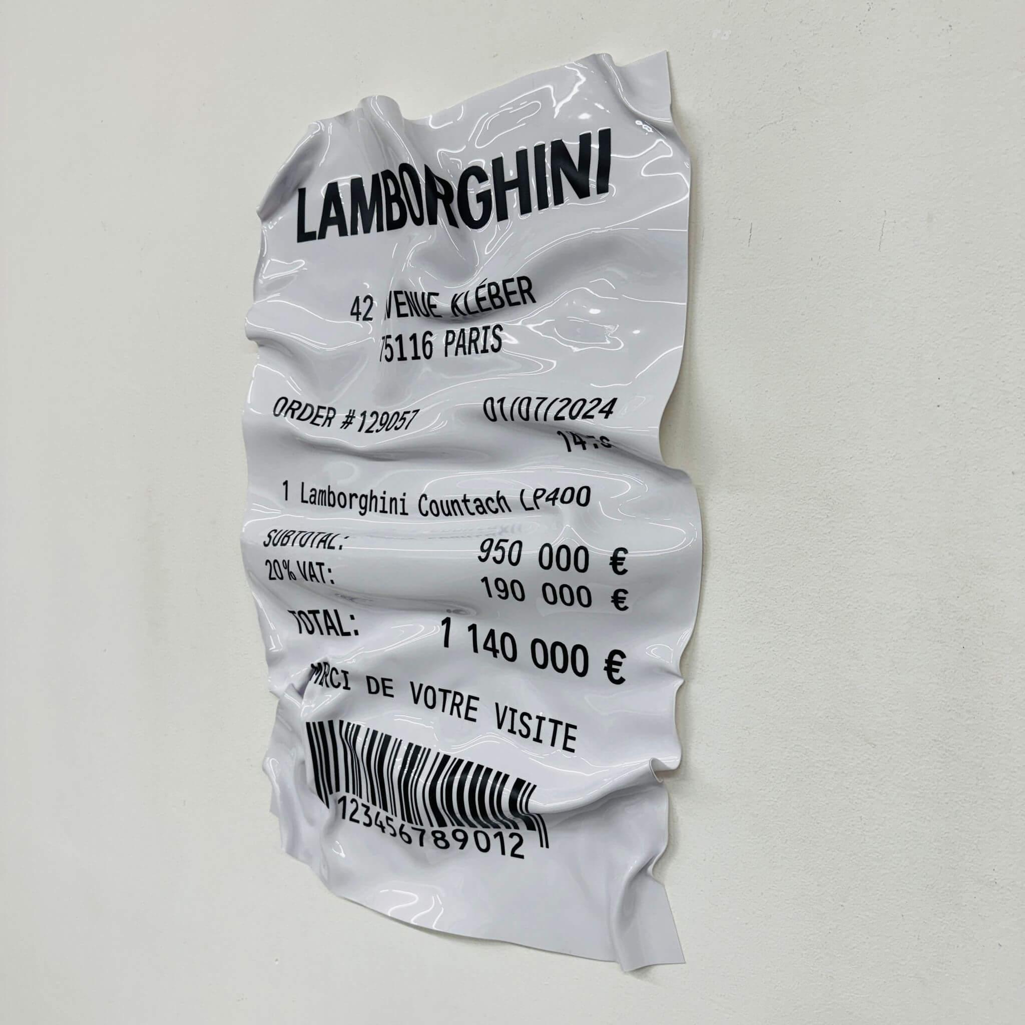 Tableau arrugado – Entrada "Lamborghini Countach LP400"