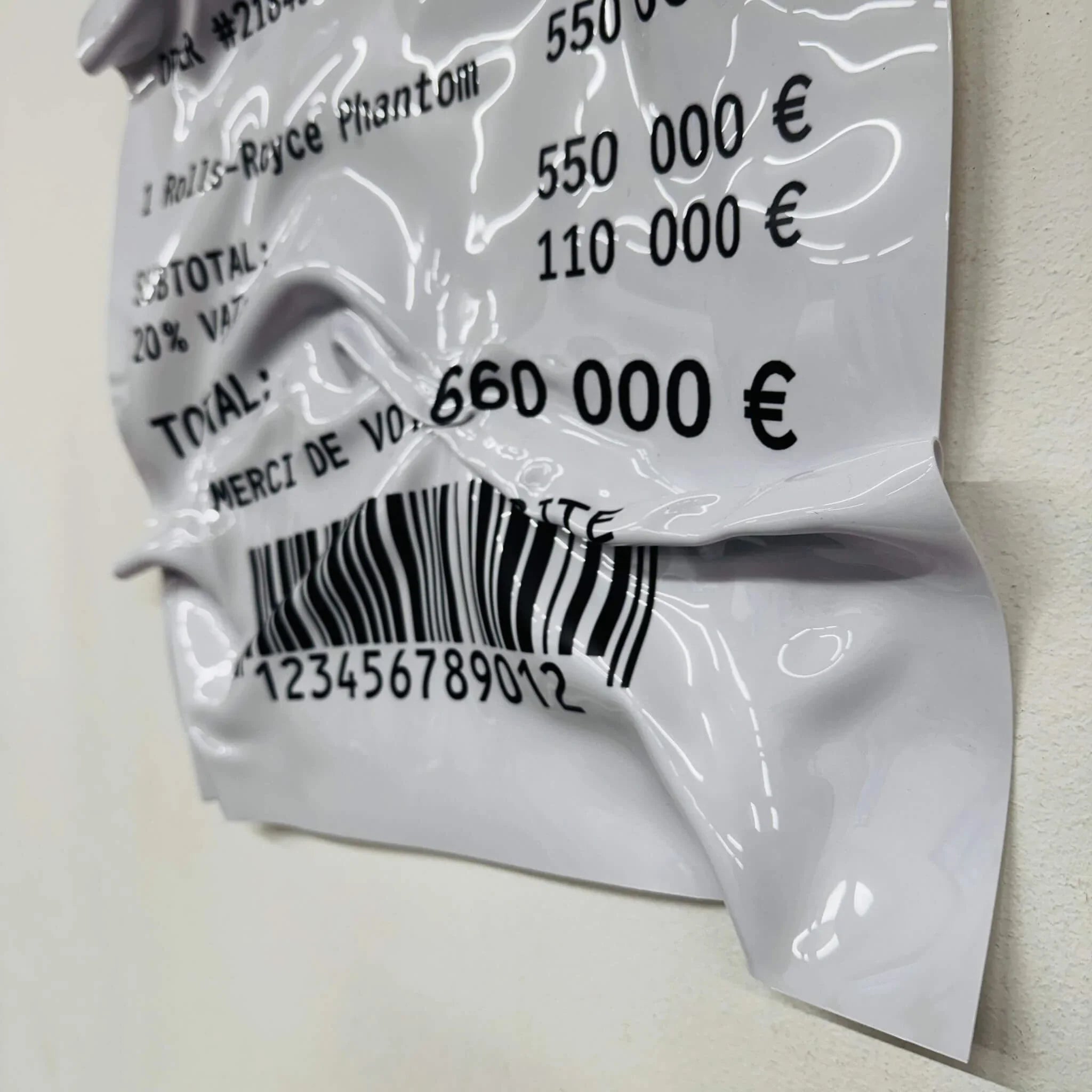 Tableau froissé – Ticket "Rolls-Royce Phantom"