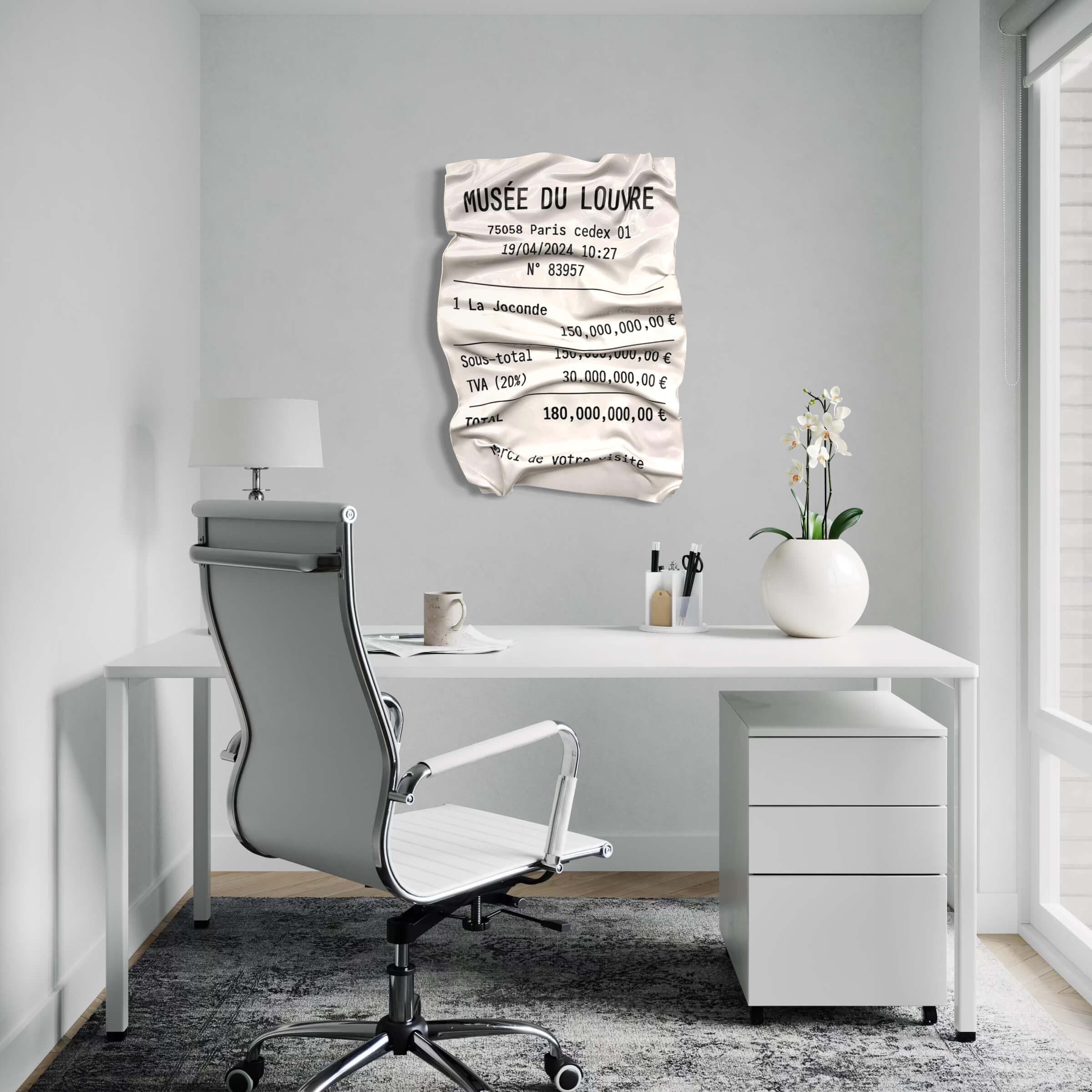 Tableau Déco Ticket Musée du Louvre - Tableau froissé