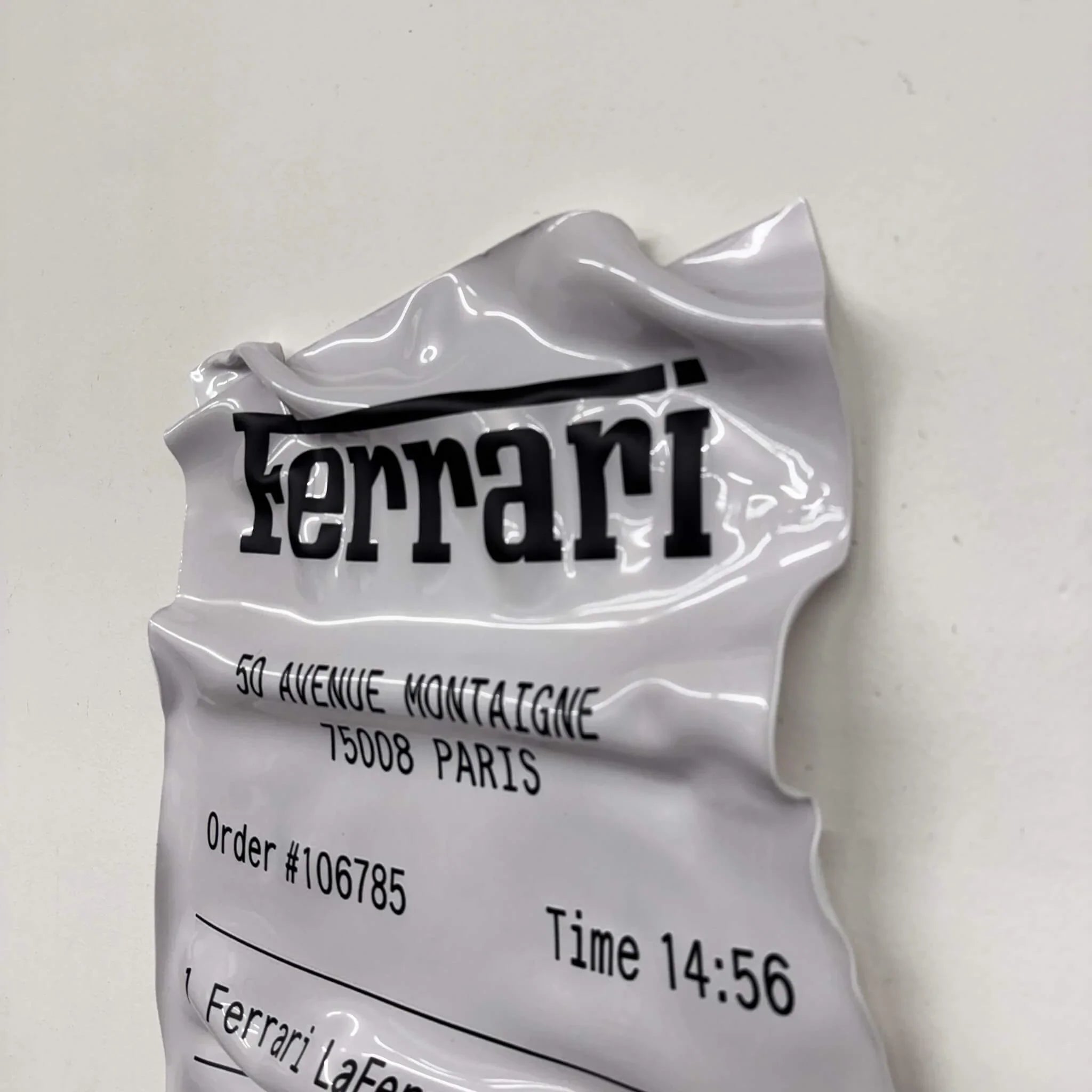 Tableau Déco Ticket "LaFerrari" - Tableau froissé