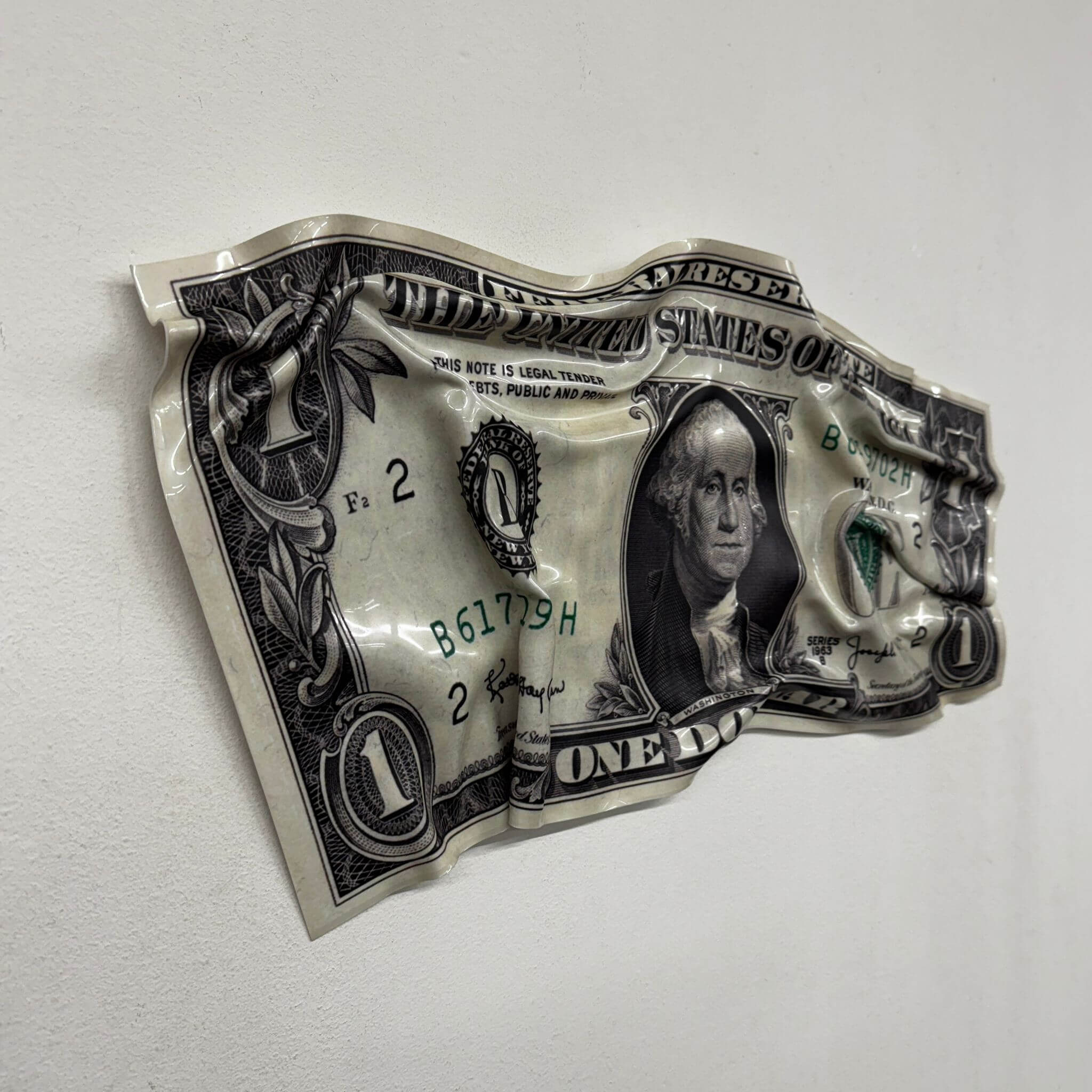 Cuadro arrugado - Billete de 100 dólares