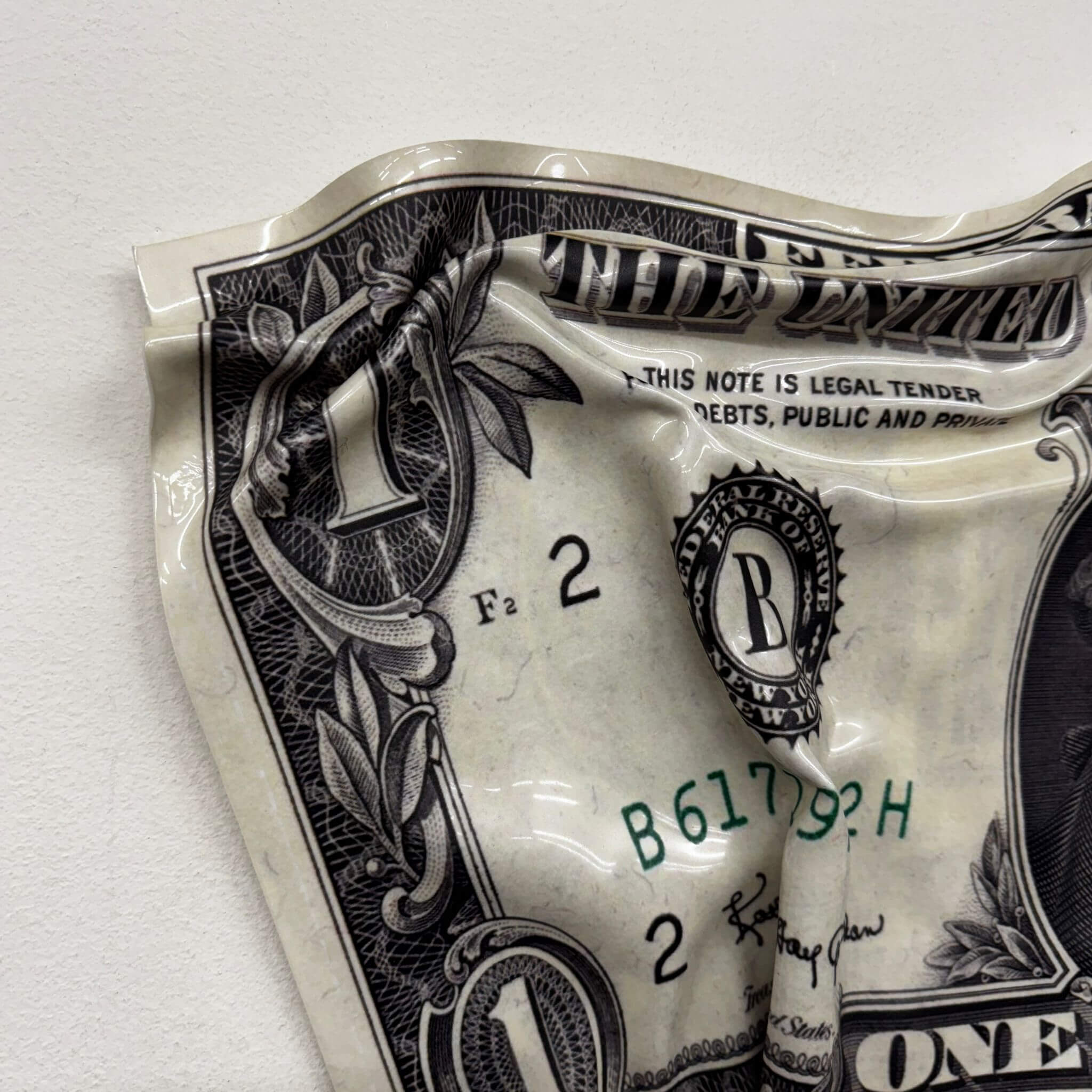 Cuadro arrugado - Billete de 100 dólares