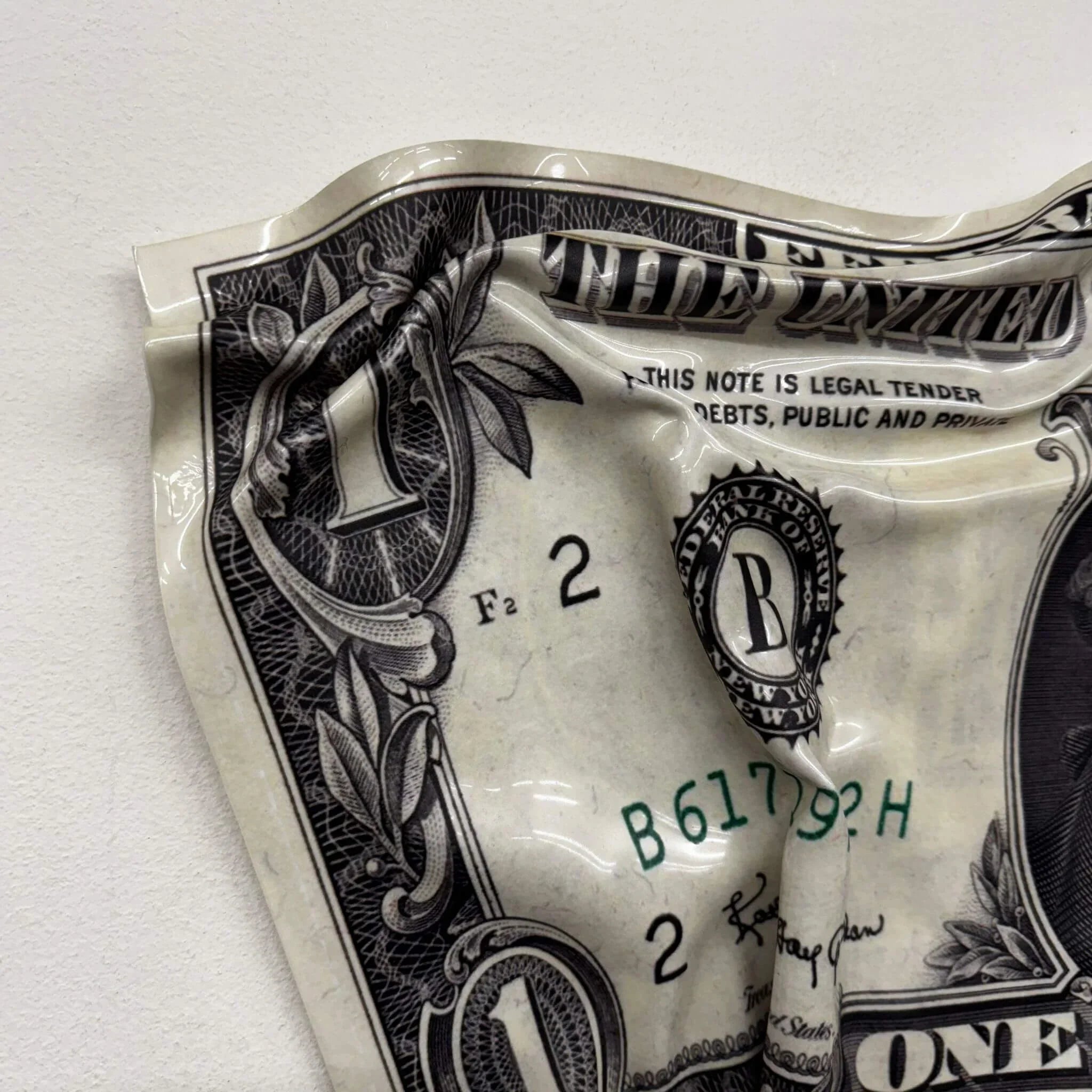 Tableau Déco Washington Bill 1$ - Tableau froissé