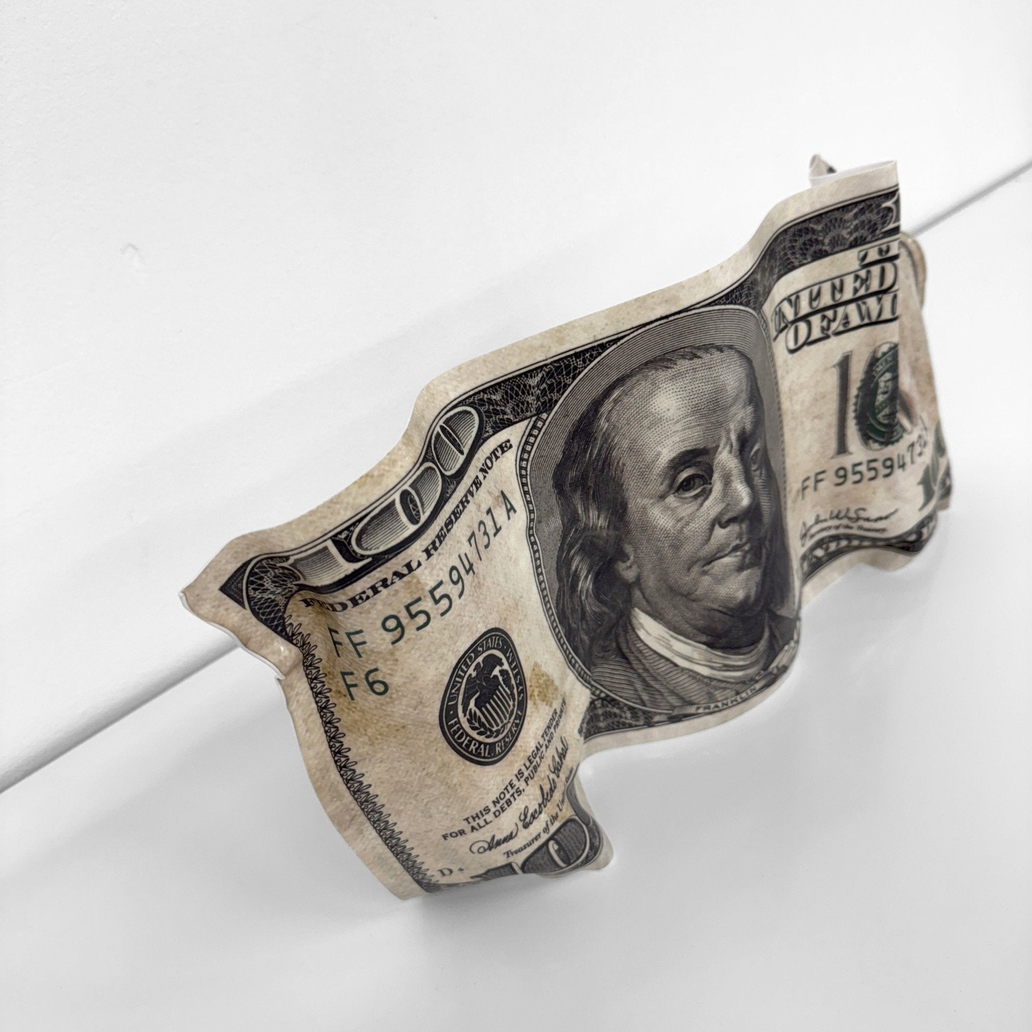 Sculpture froissé - 100$ Dollar 2003 - Luxartis