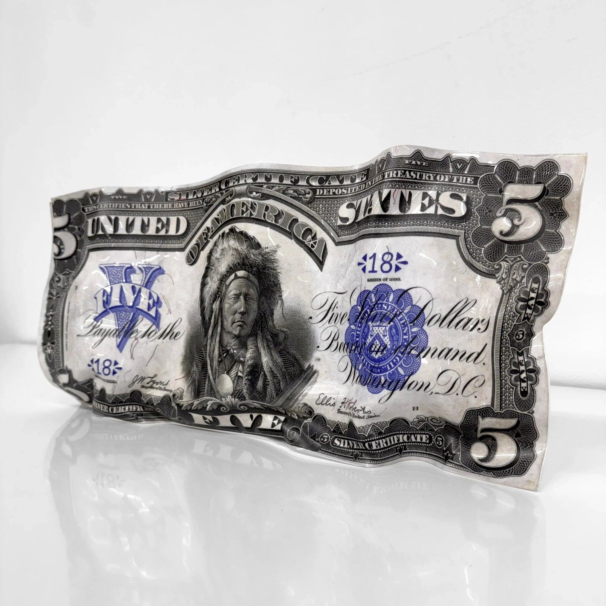 Sculpture froissé - 5$ Dollars 1899 - Luxartis