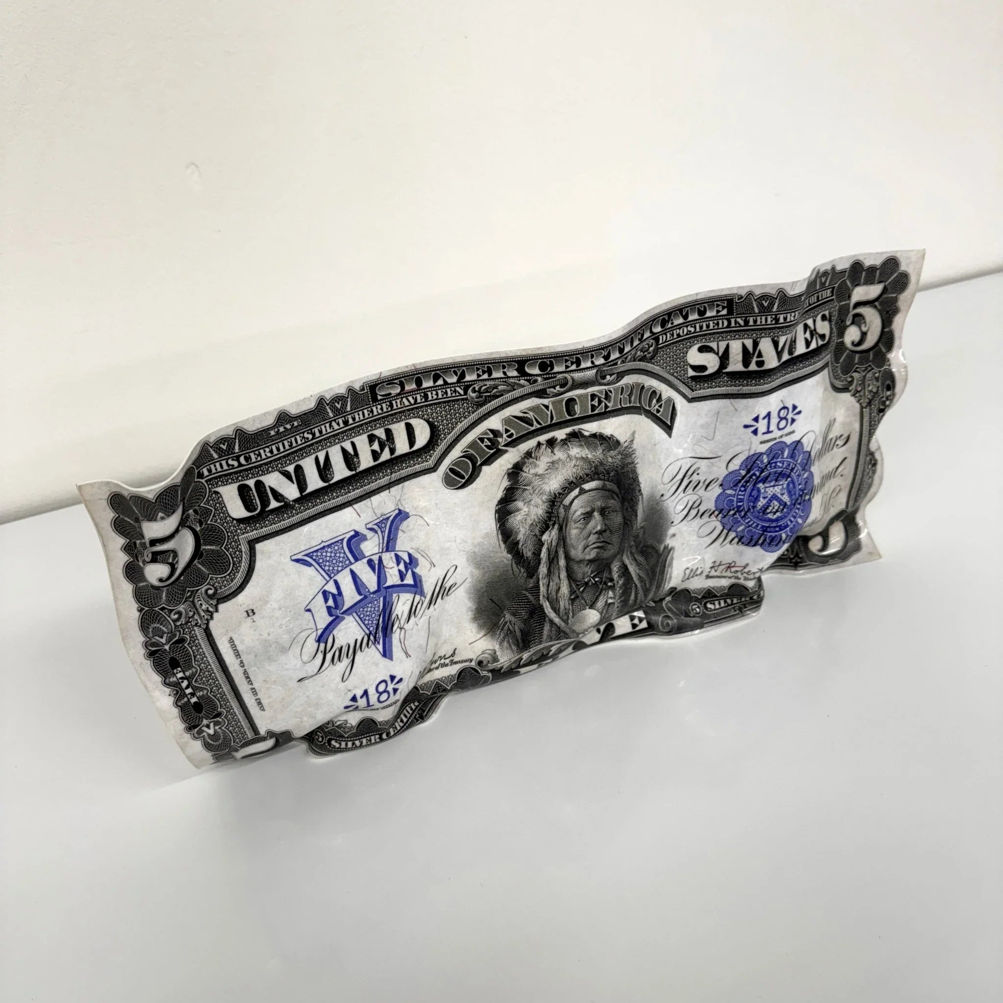 Sculpture froissé - 5$ Dollars 1899 - Luxartis