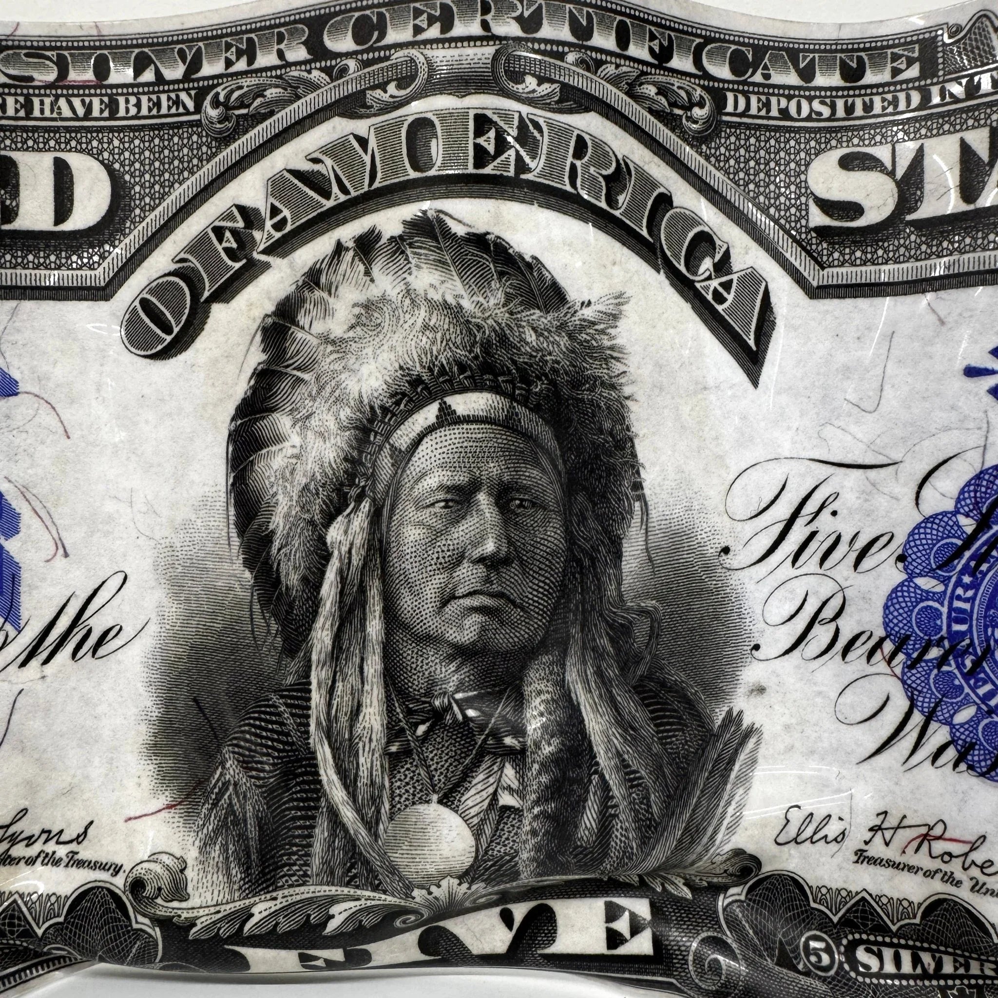 Sculpture froissé - 5$ Dollars 1899 - Luxartis