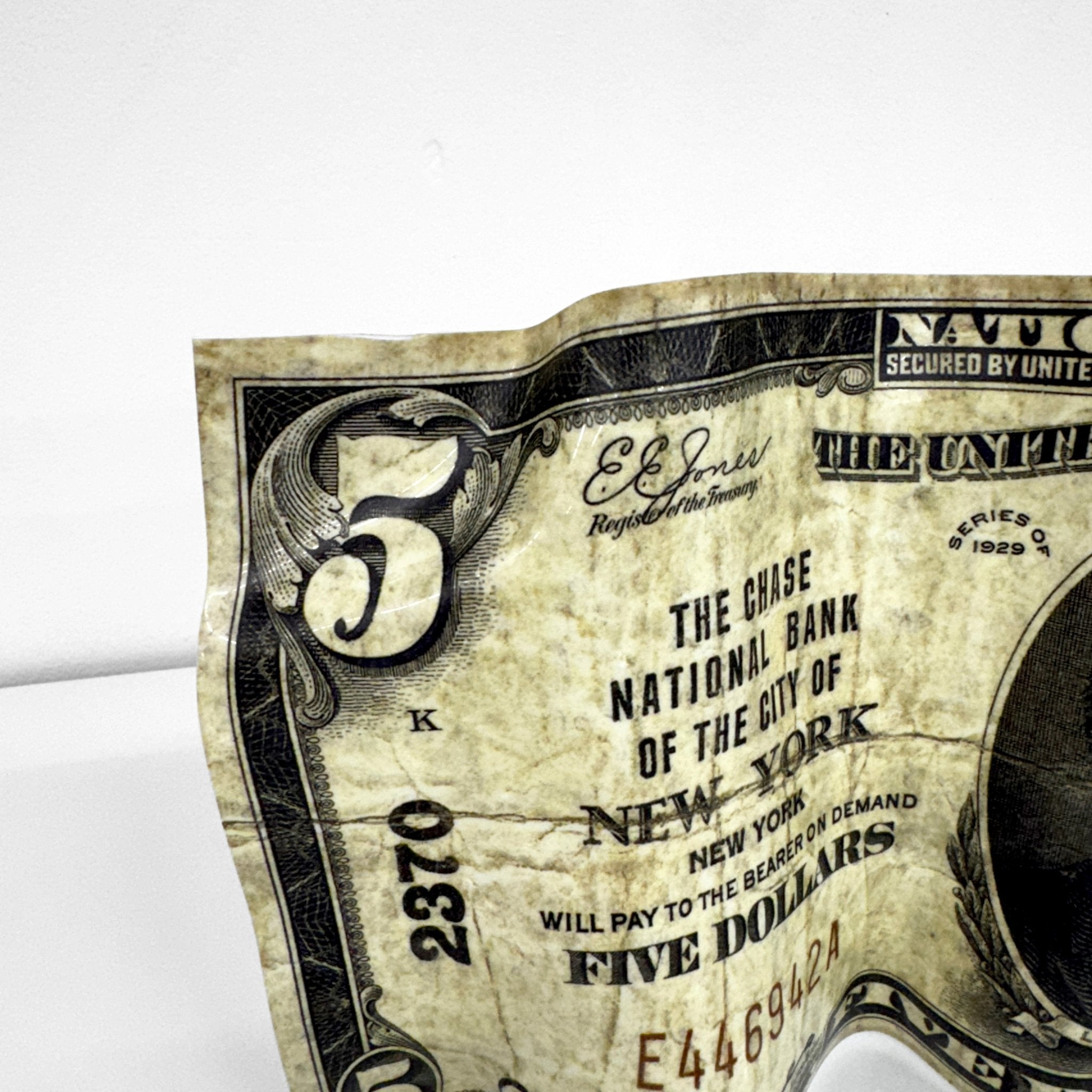 Sculpture froissé - 5$ Dollars 1929 - Luxartis
