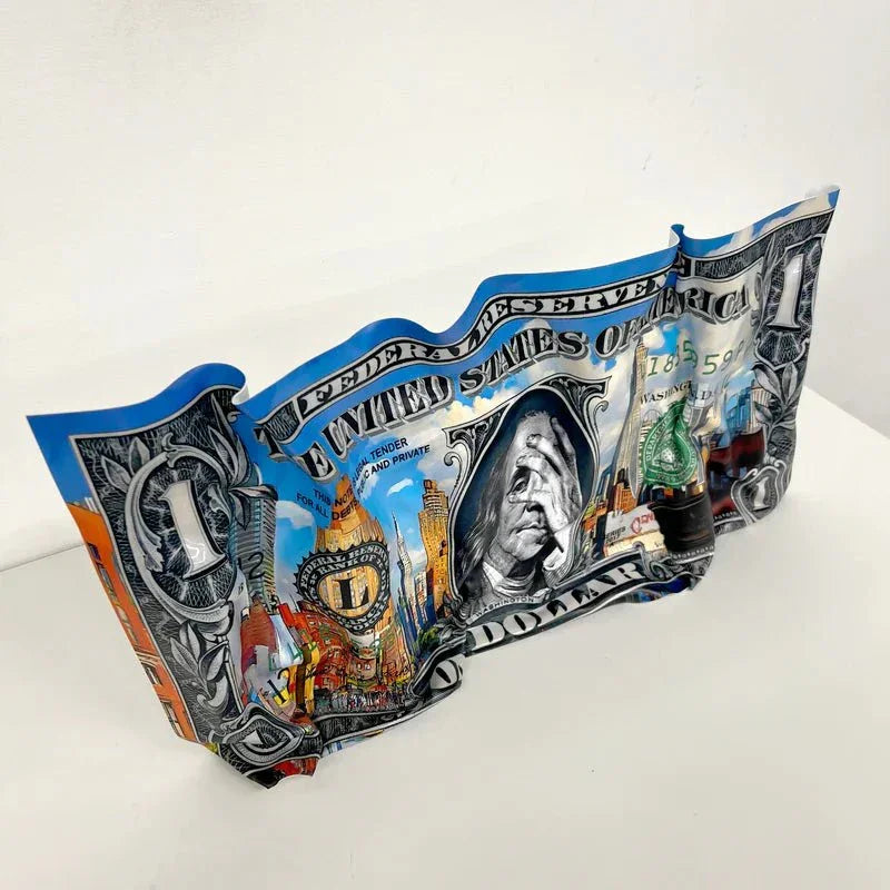 Sculpture froissé - Dollar - Luxartis