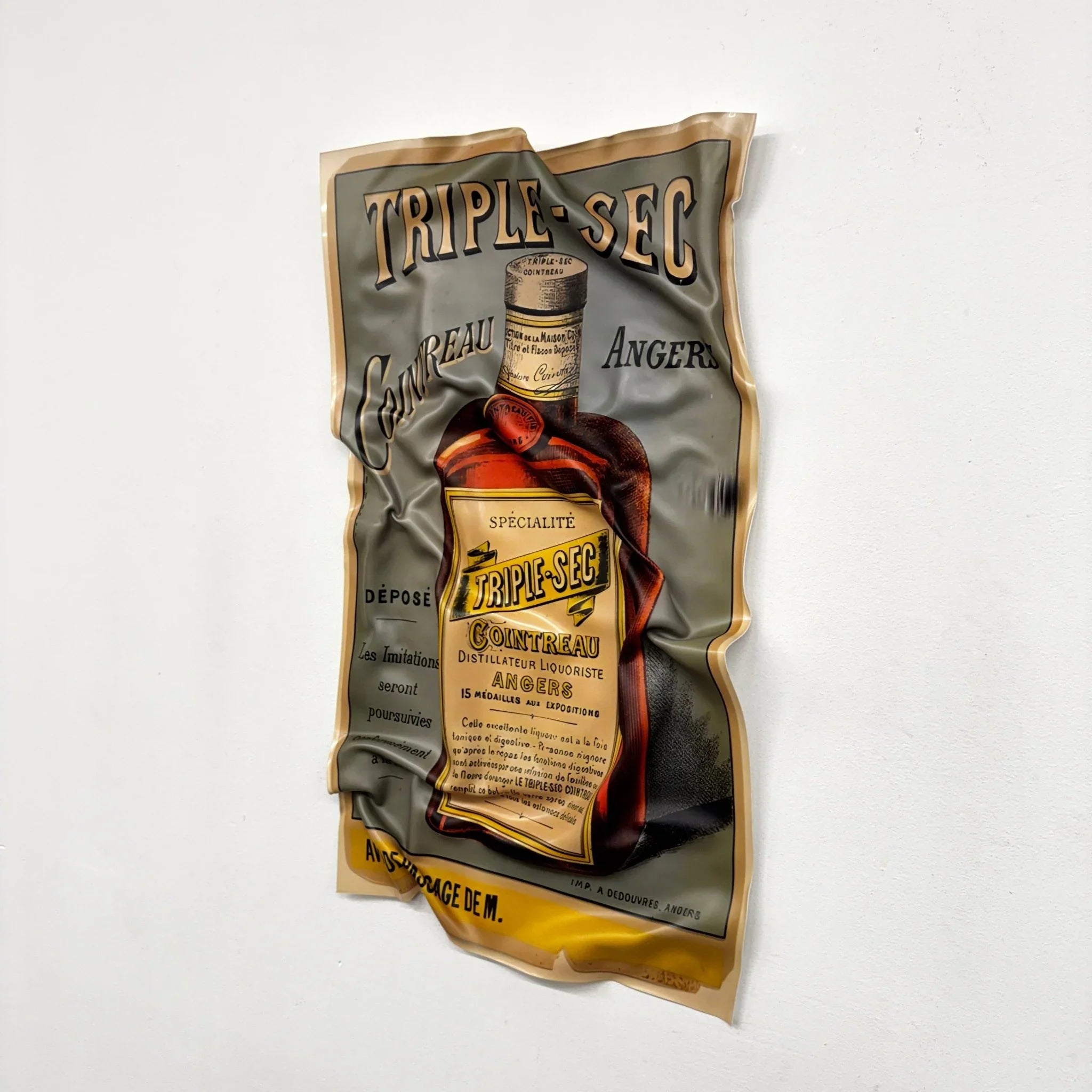 Tableau froissé - Affiche Vintage "Cointreau Triple - Sec" - Luxartis