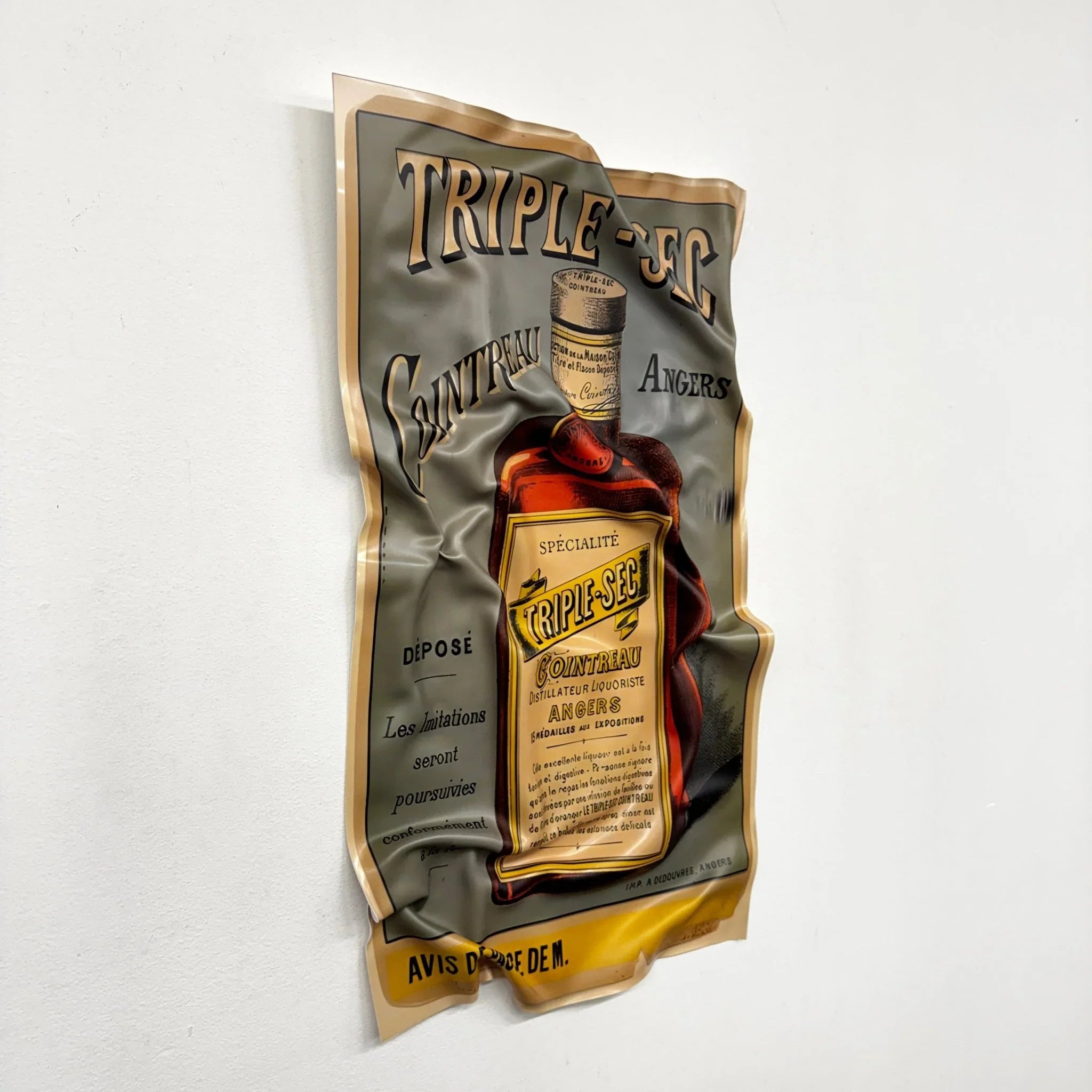 Tableau froissé - Affiche Vintage "Cointreau Triple - Sec" - Luxartis
