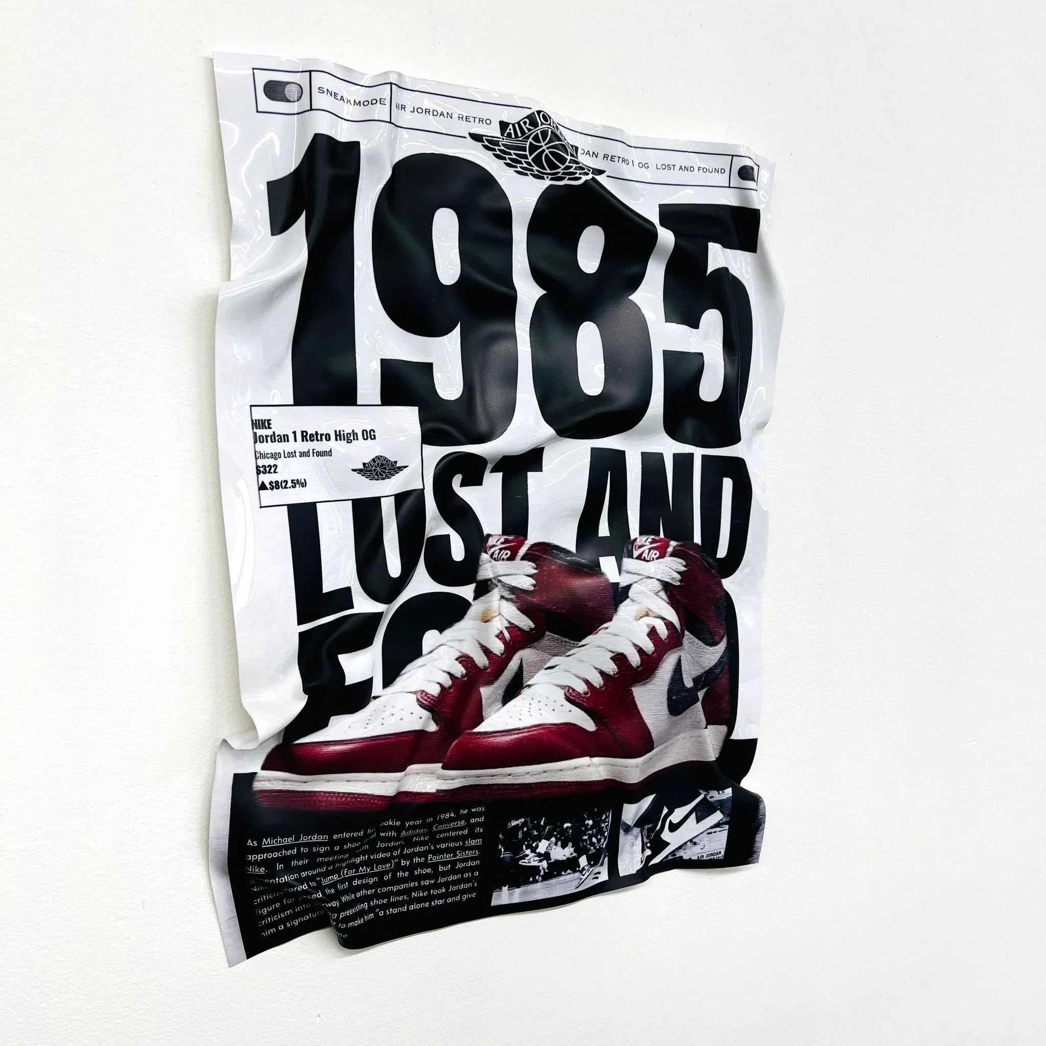 Tableau froissé - Air Jordan 1985 - Luxartis