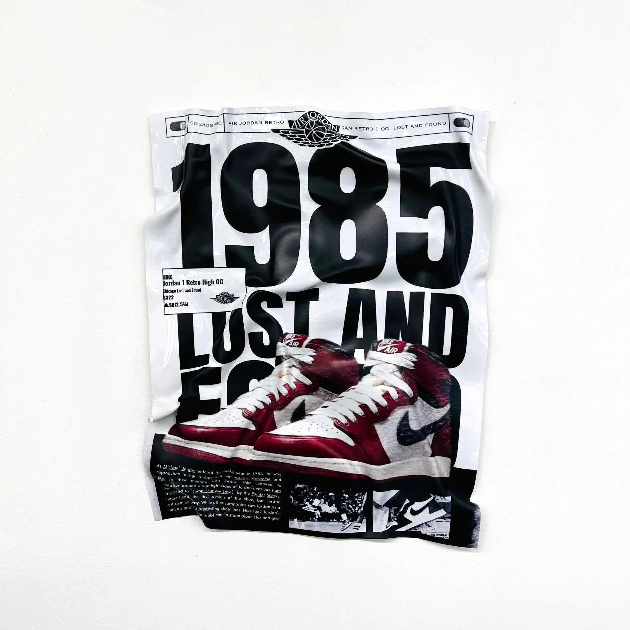 Tableau froissé - Air Jordan 1985 - Luxartis