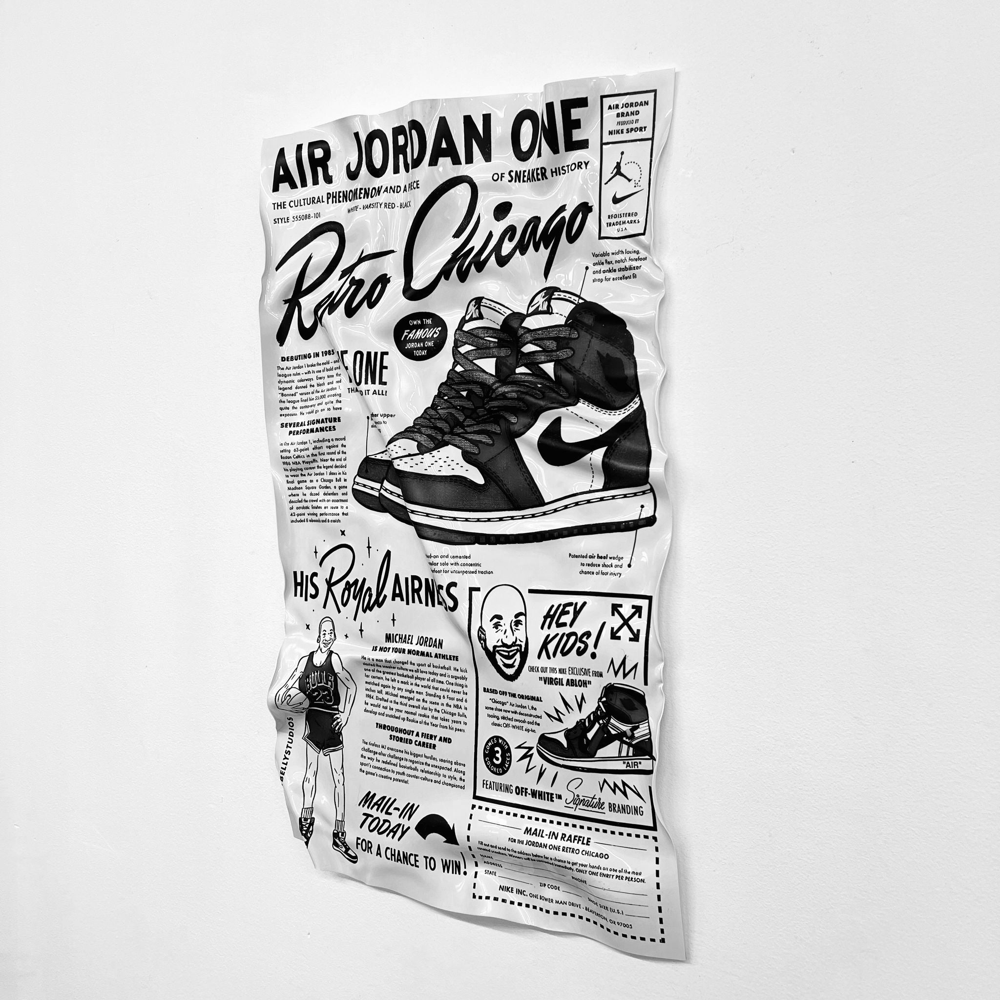 Tableau froissé - Air Jordan One - Luxartis