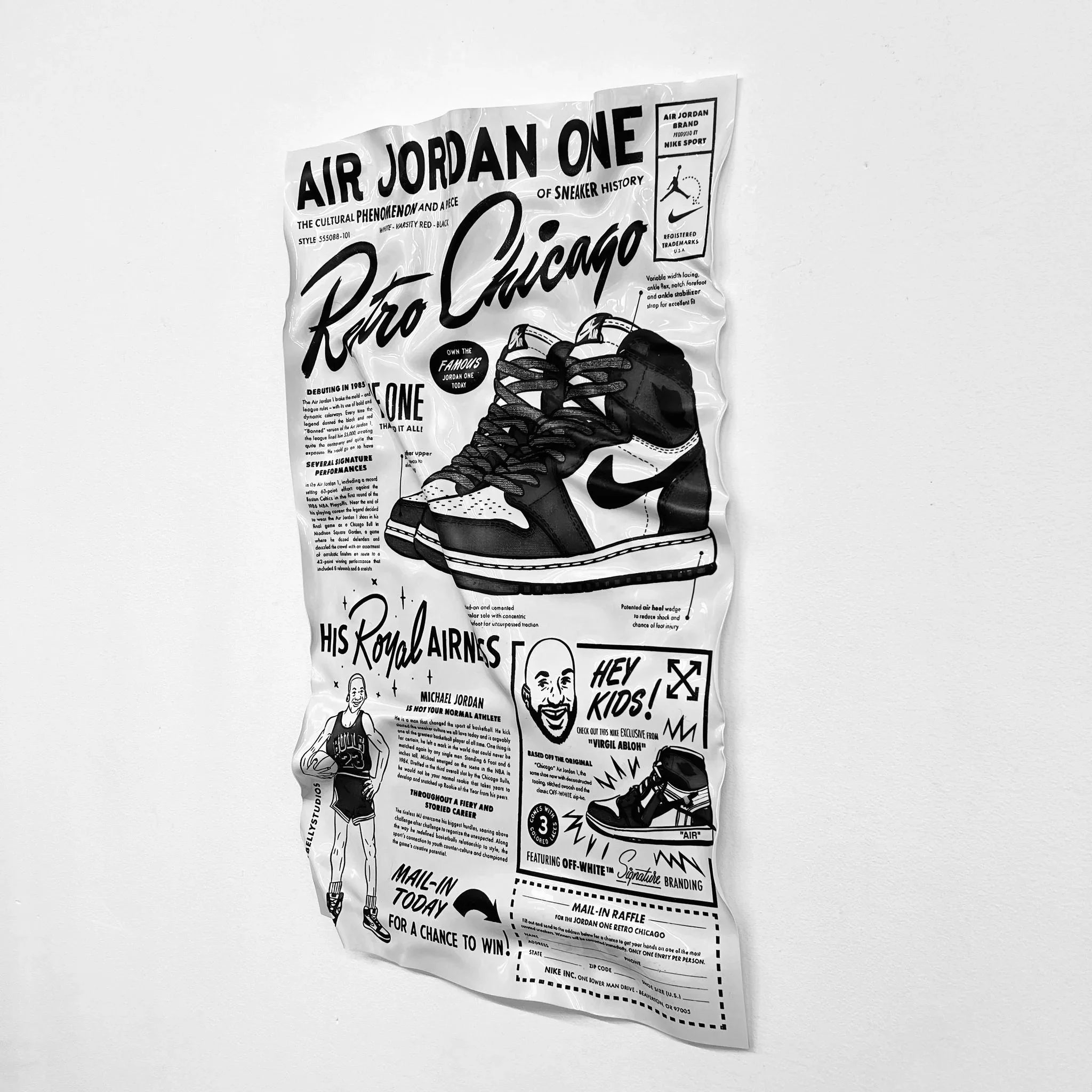 Tableau froissé - Air Jordan One - Luxartis