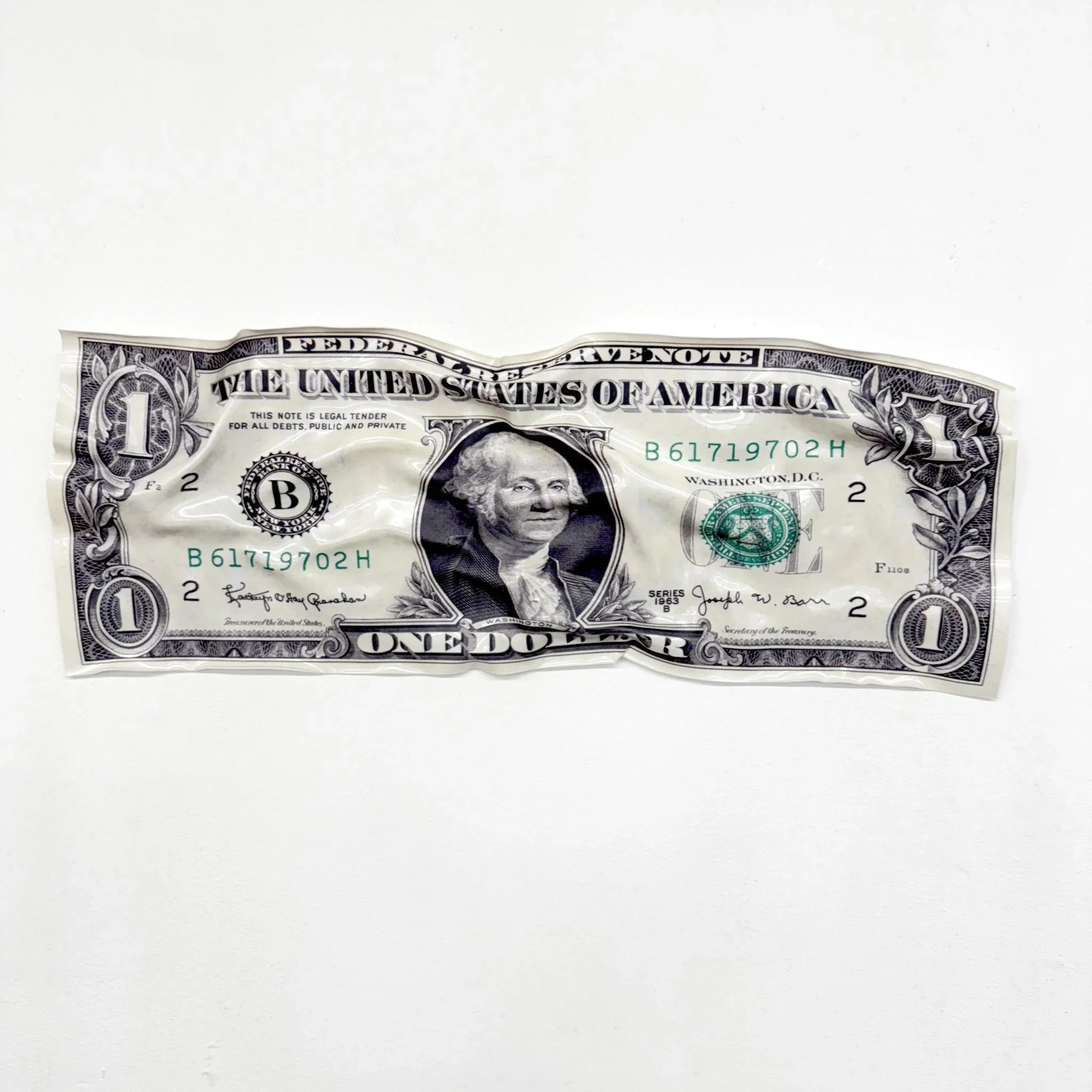 Tableau froissé - Billet de 1 Dollars - Luxartis