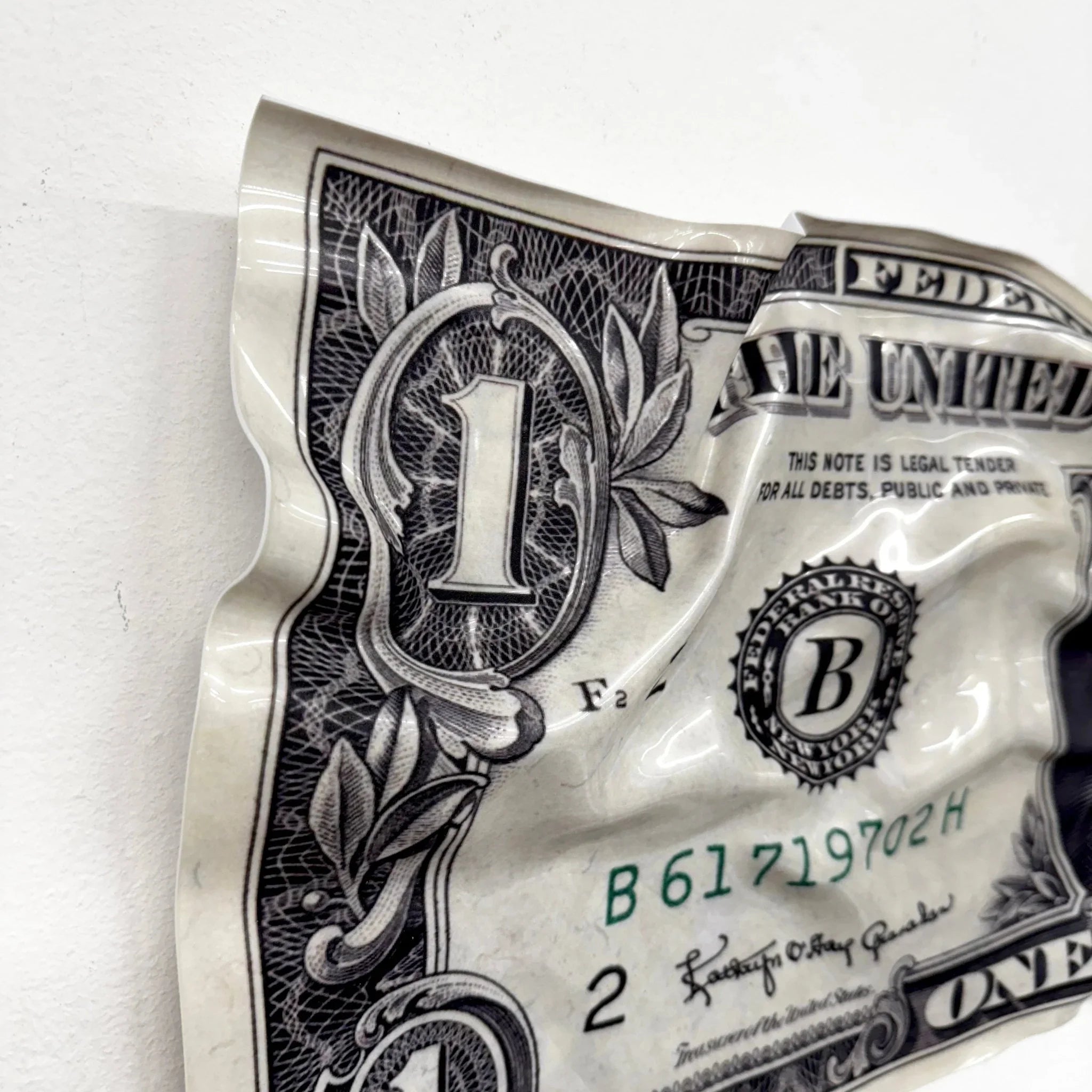 Tableau froissé - Billet de 1 Dollars - Luxartis