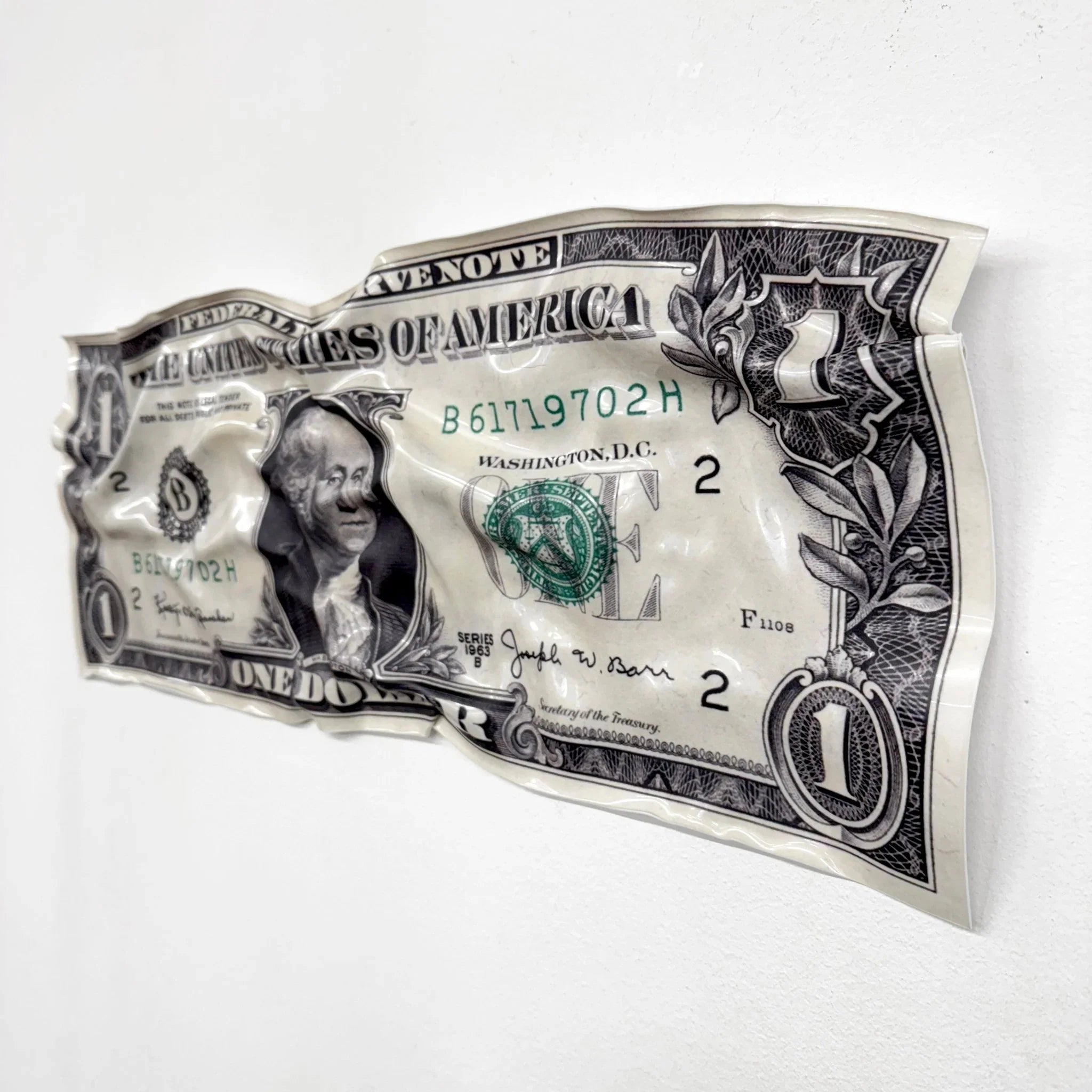 Tableau froissé - Billet de 1 Dollars - Luxartis