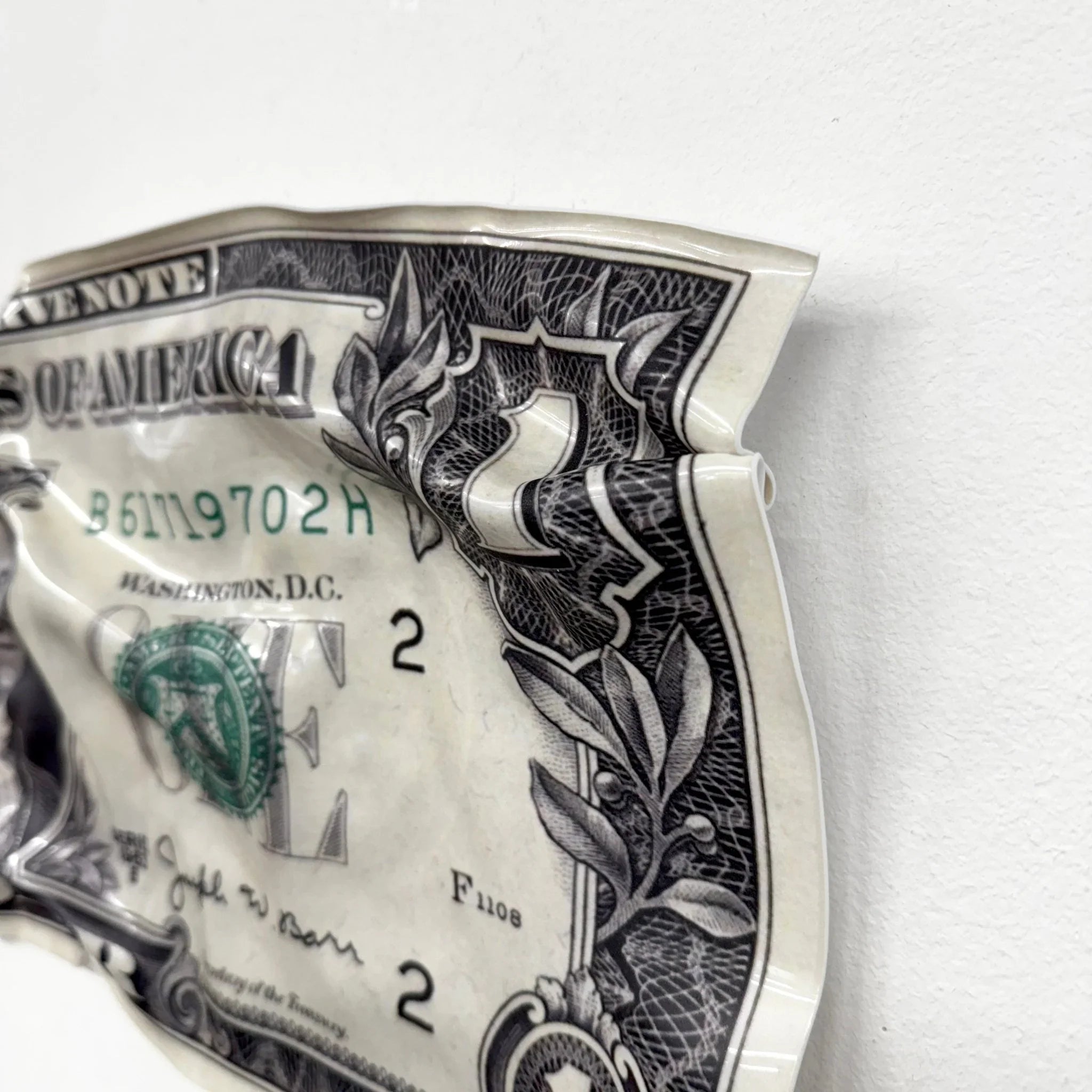 Tableau froissé - Billet de 1 Dollars - Luxartis