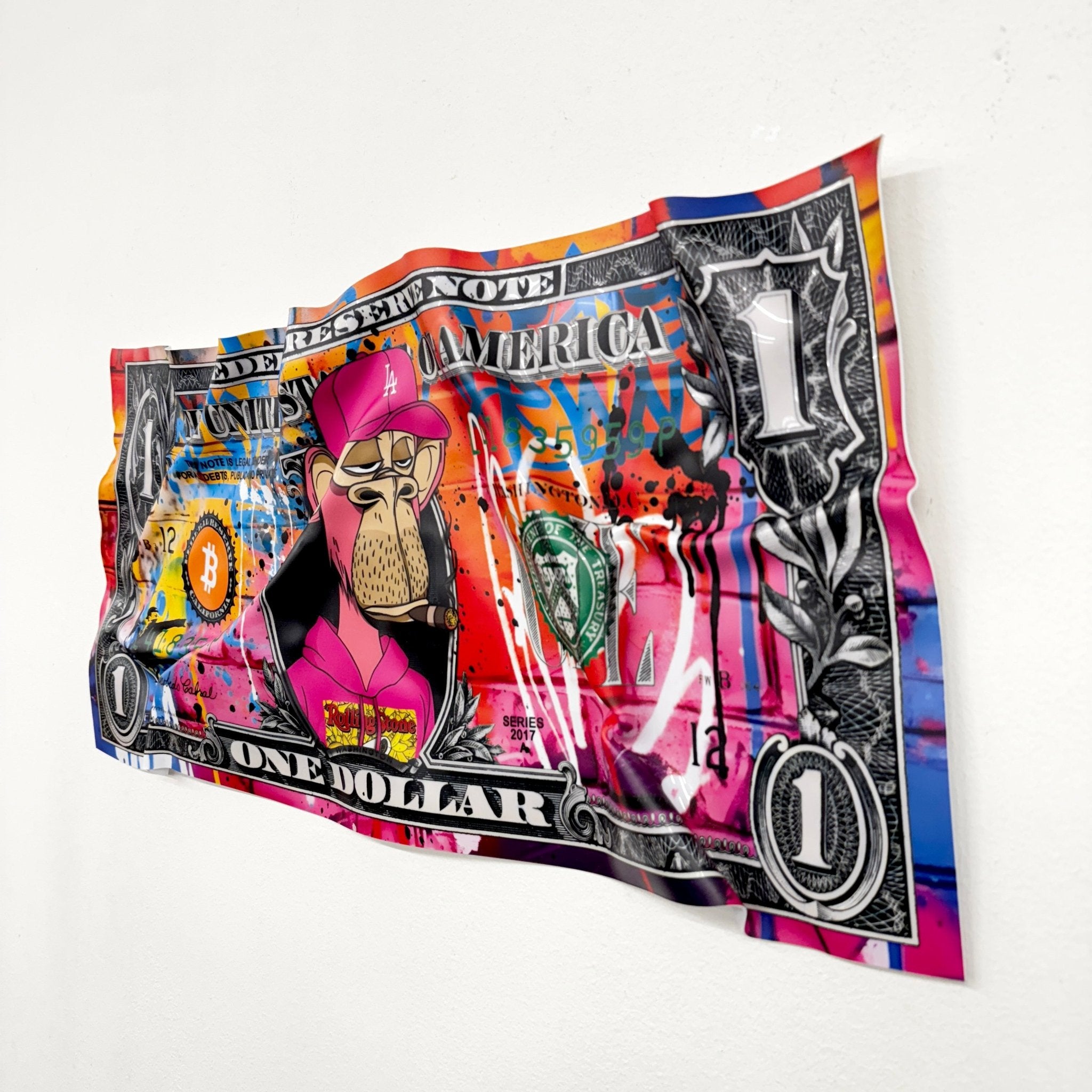 Tableau froissé - Billet de 1 Dollars APE - Luxartis