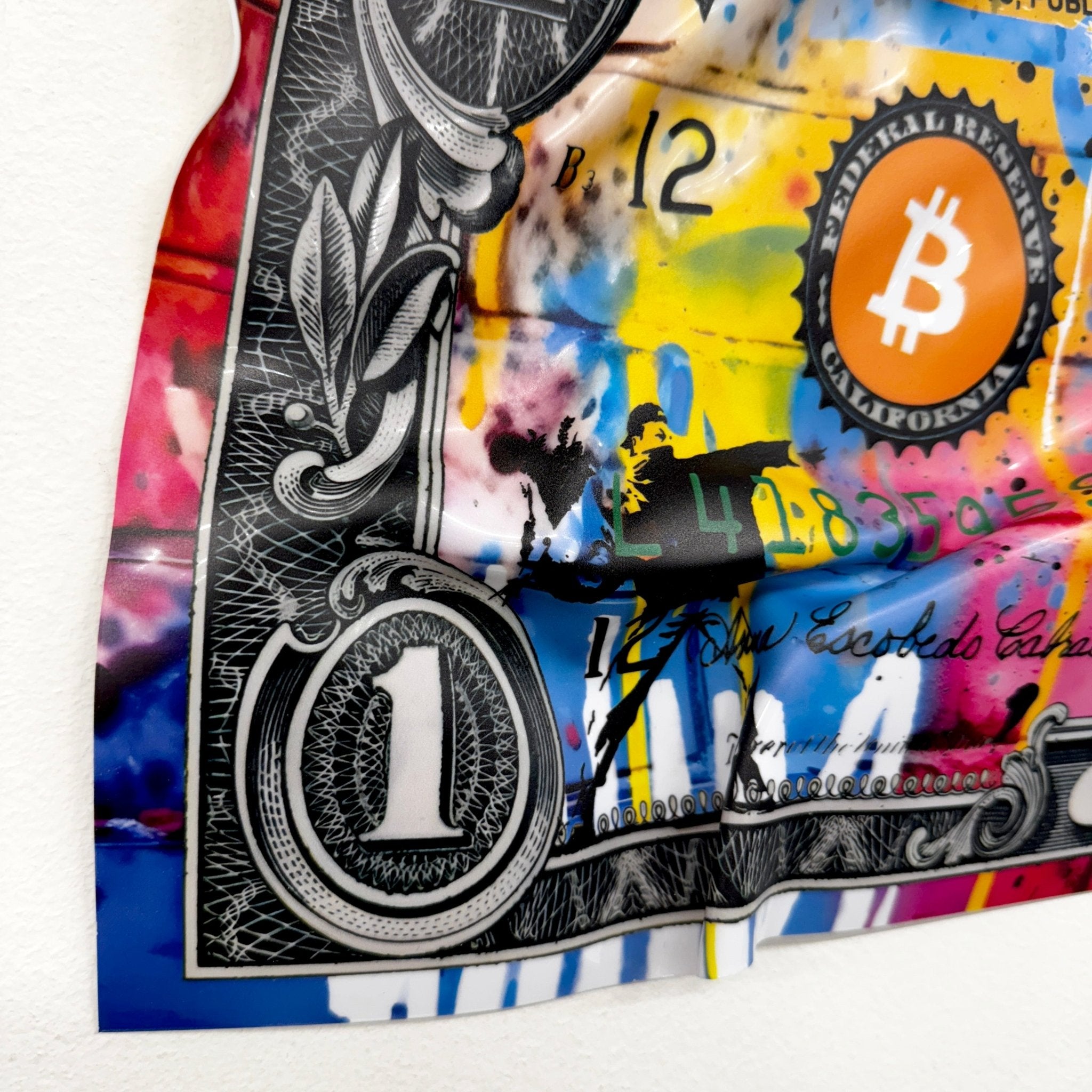 Tableau froissé - Billet de 1 Dollars APE - Luxartis