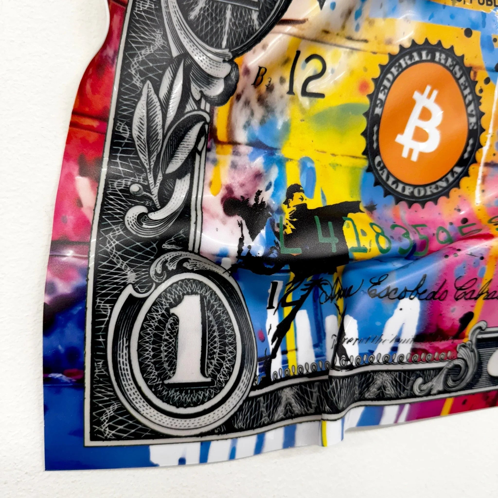 Tableau froissé - Billet de 1 Dollars APE - Luxartis