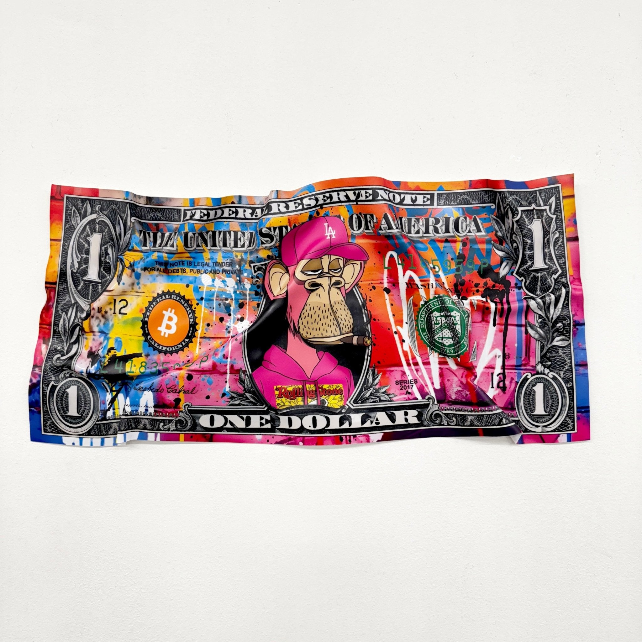 Tableau froissé - Billet de 1 Dollars APE - Luxartis
