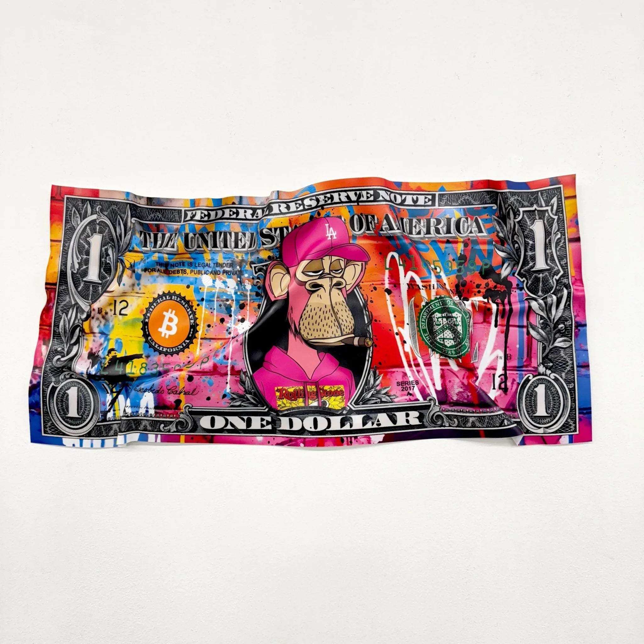Tableau froissé - Billet de 1 Dollars APE - Luxartis