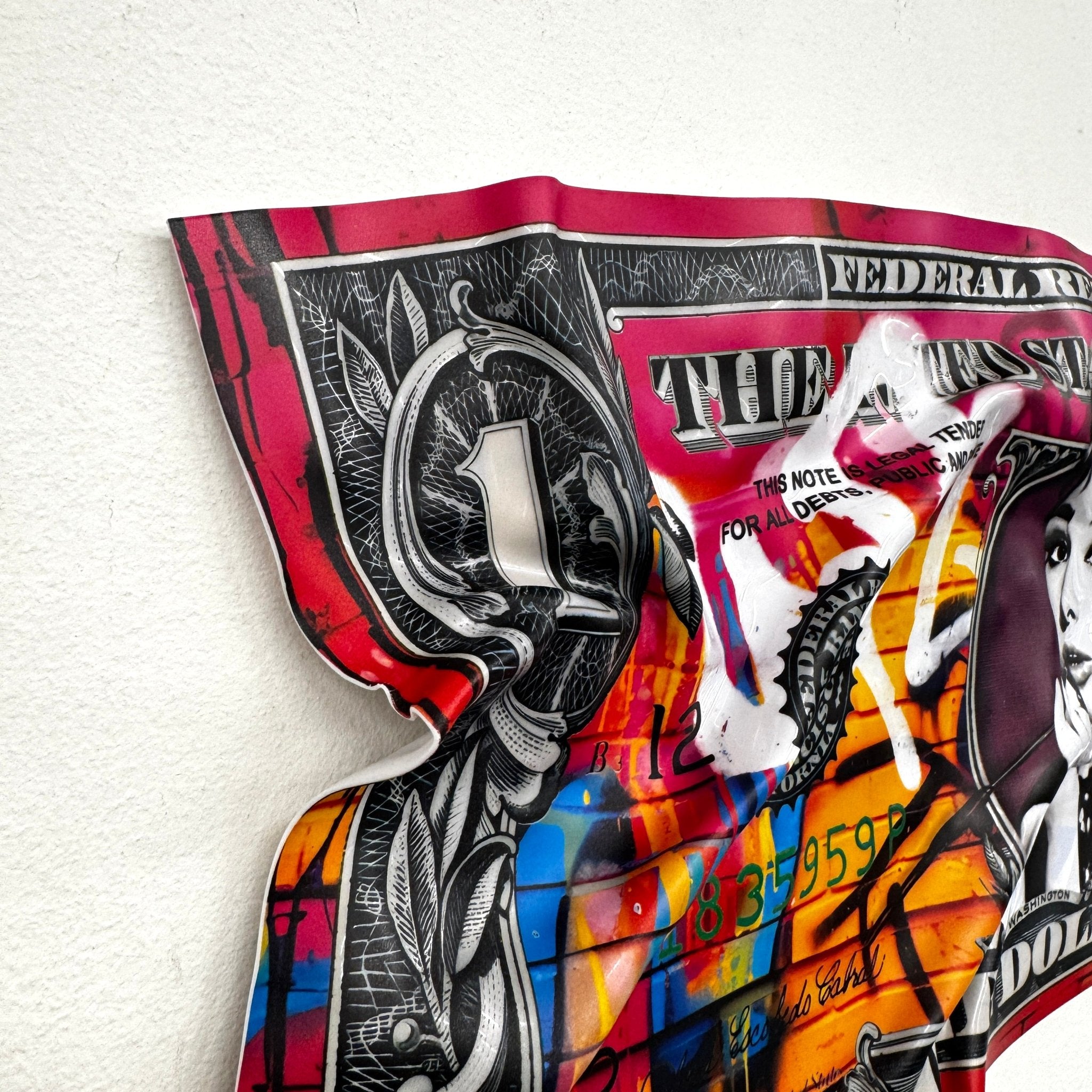 Tableau froissé - Billet de 1 Dollars Hepburn - Luxartis