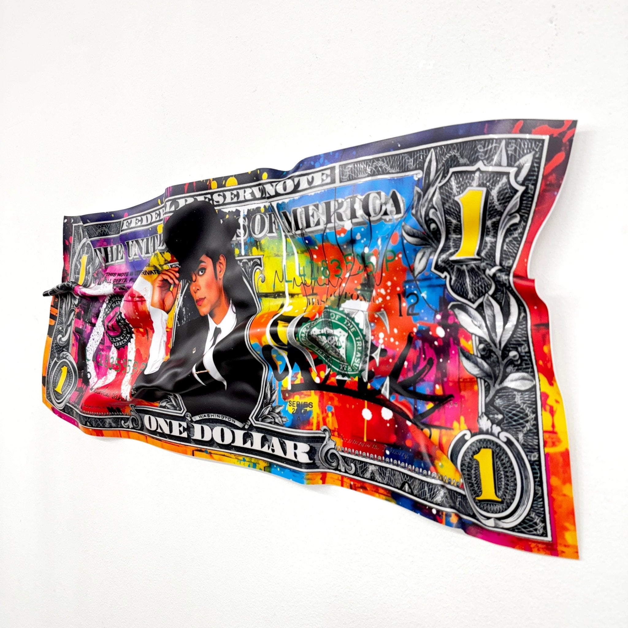 Tableau froissé - Billet de 1 Dollars Jackson - Luxartis