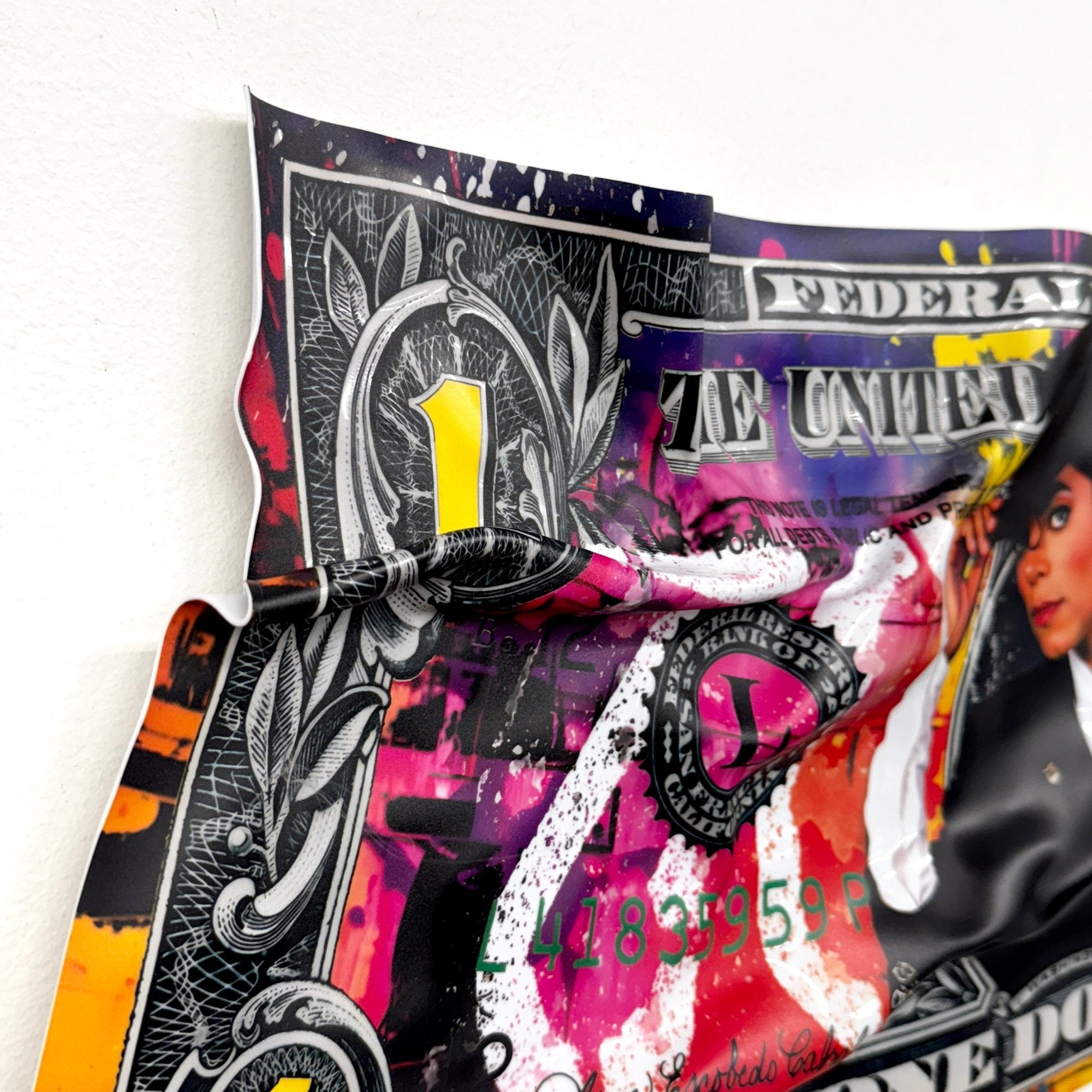Tableau froissé - Billet de 1 Dollars Jackson - Luxartis