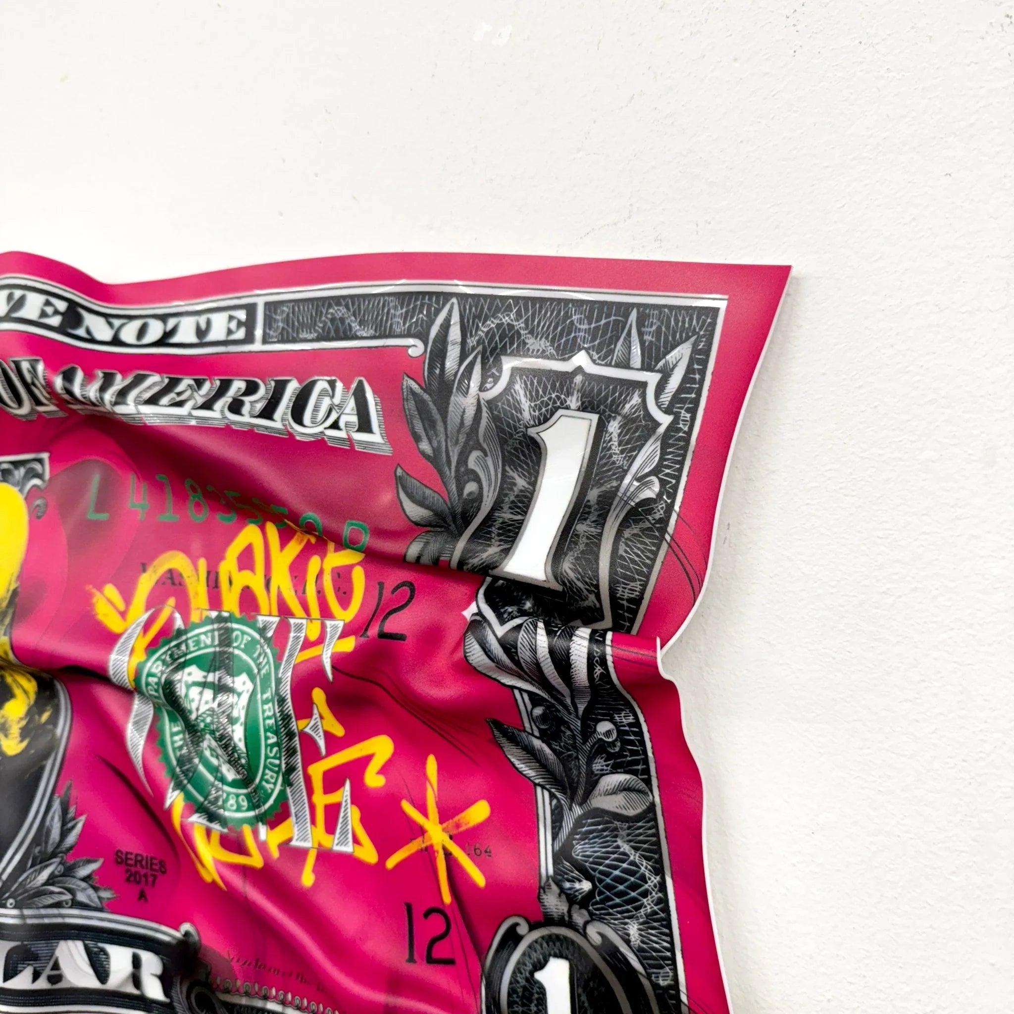 Tableau froissé - Billet de 1 Dollars Marilyn - Luxartis