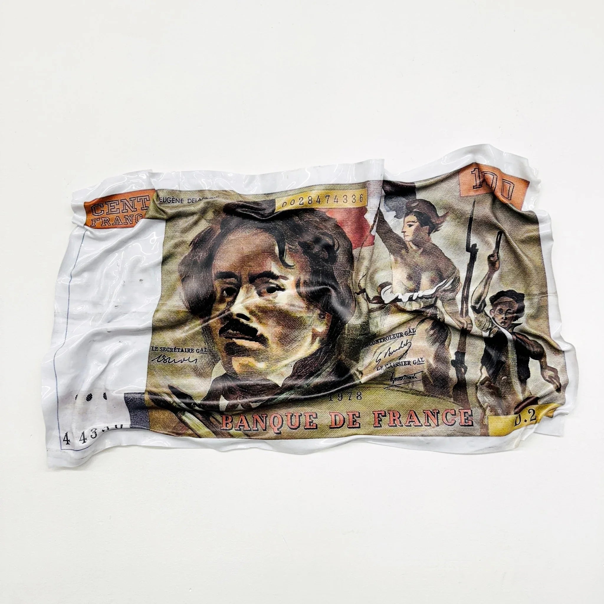 Tableau froissé - Billet de 100 Francs - Luxartis