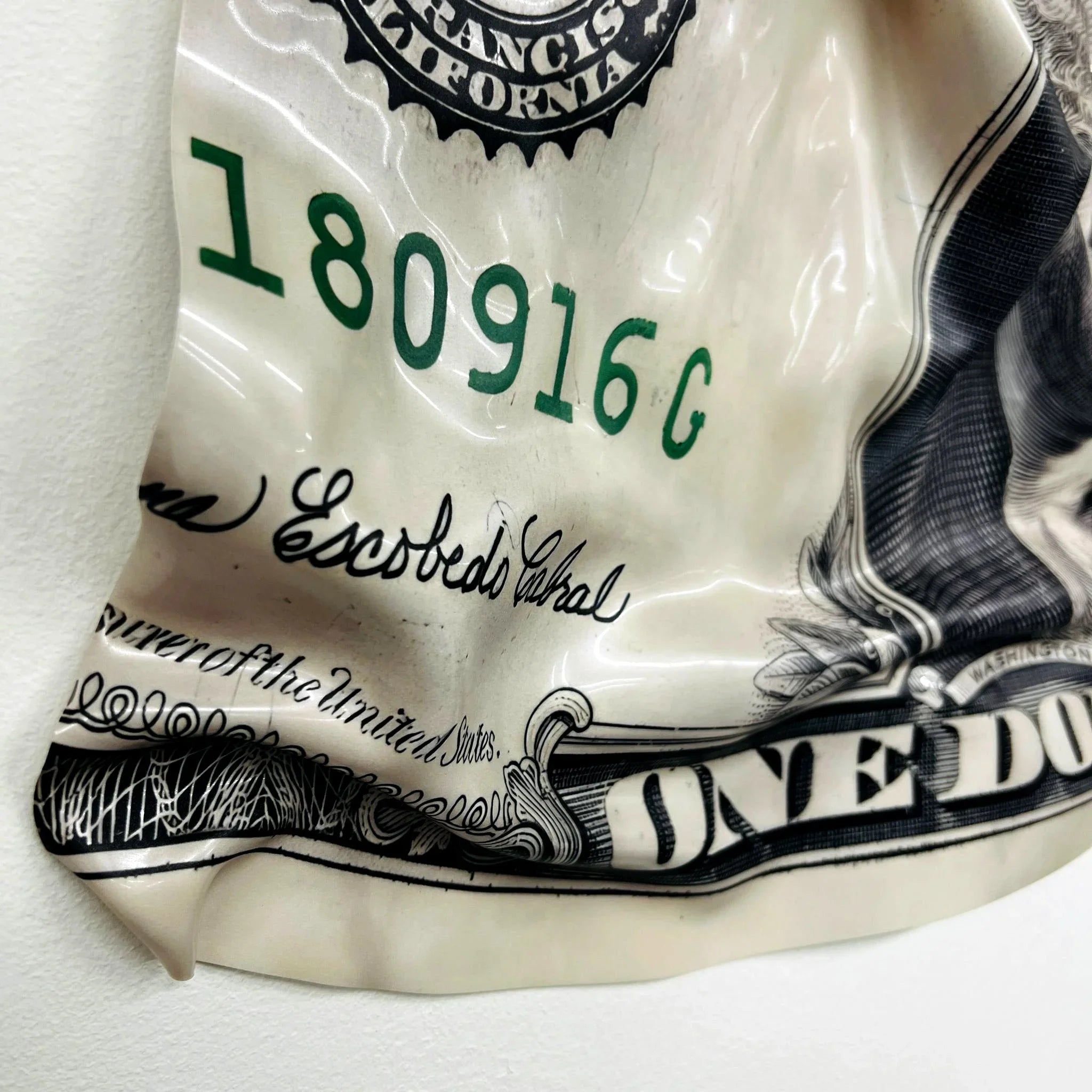 Tableau froissé - Billet One Dollar - Luxartis