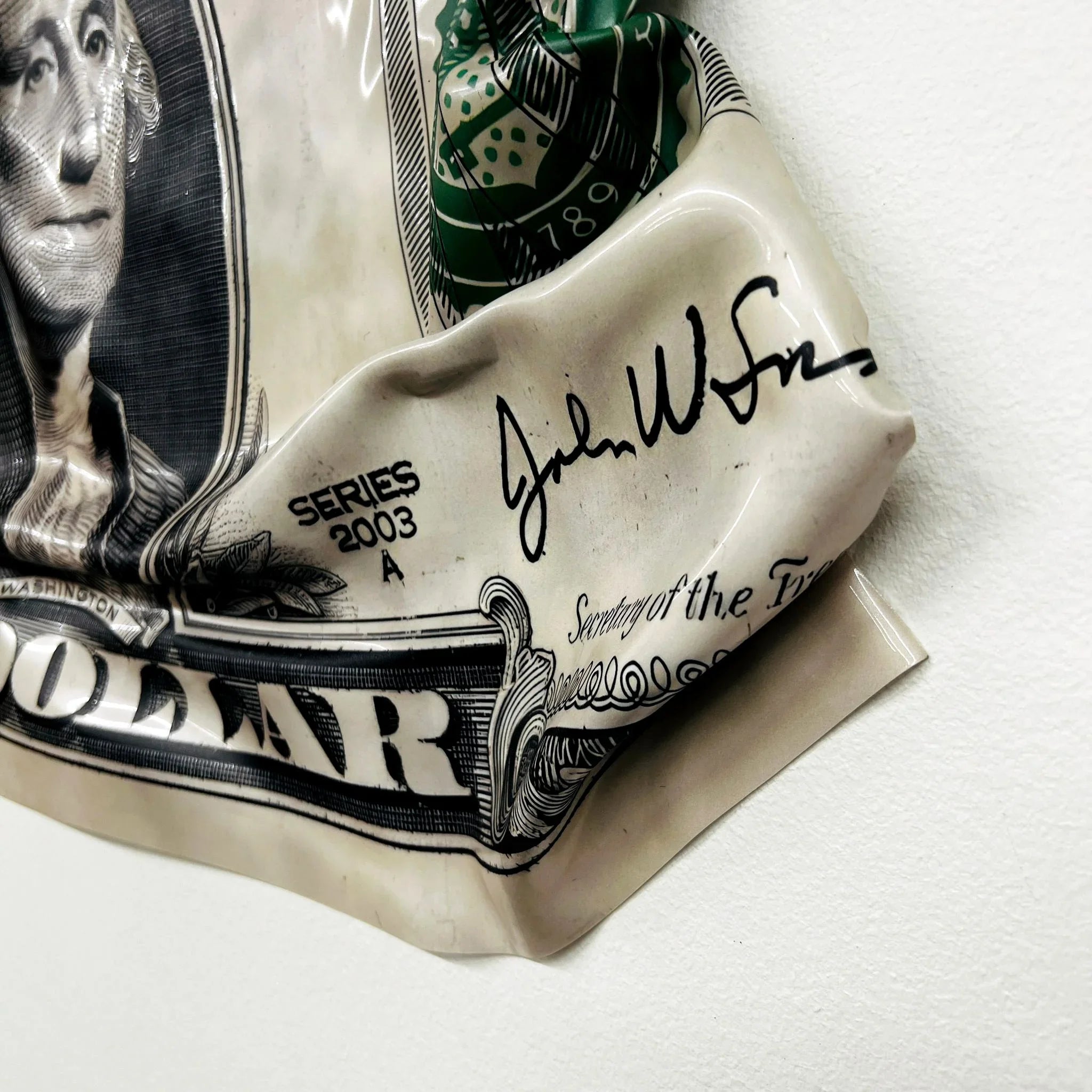 Tableau froissé - Billet One Dollar - Luxartis