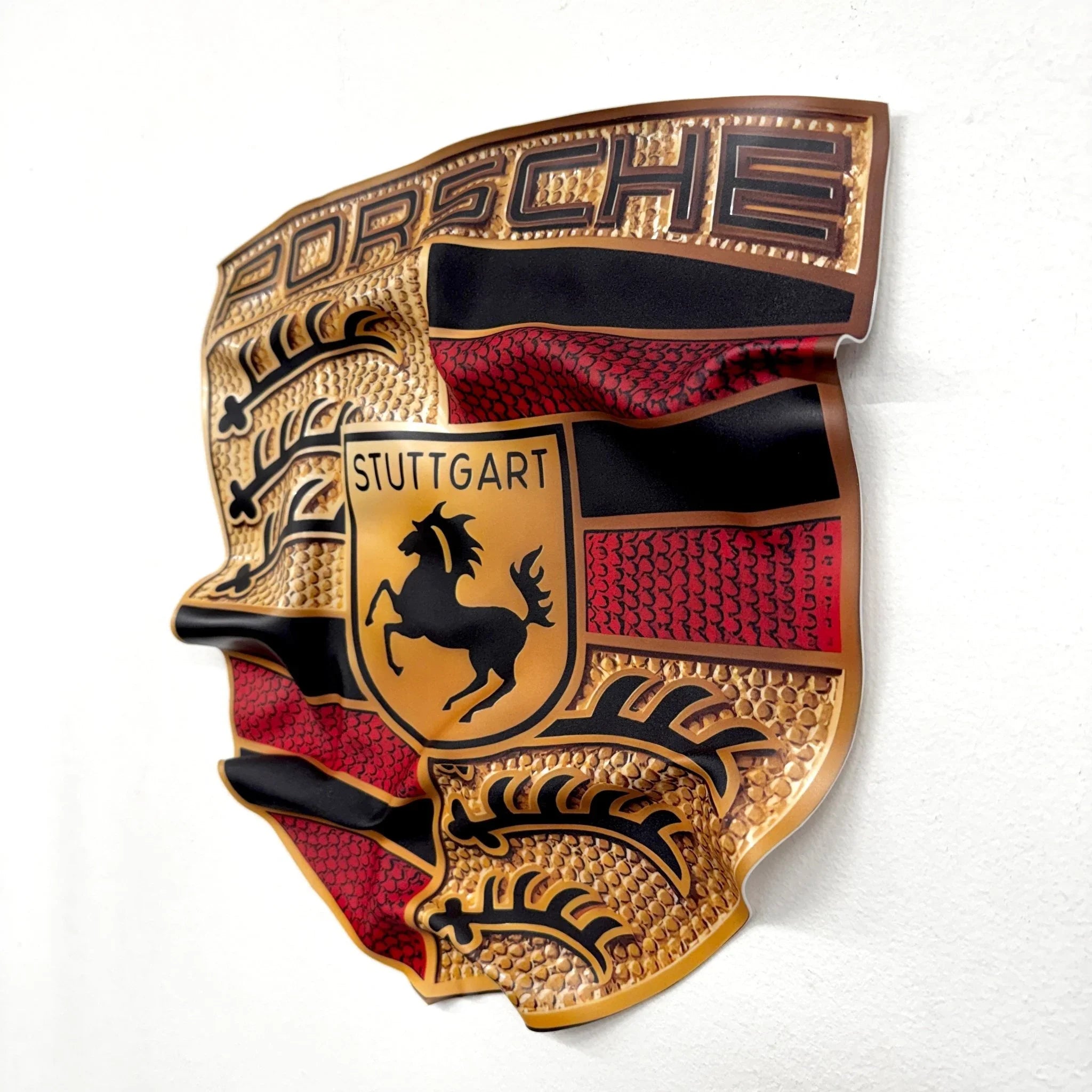 Tableau froissé - Blason Porsche "Stuttgart" - Luxartis