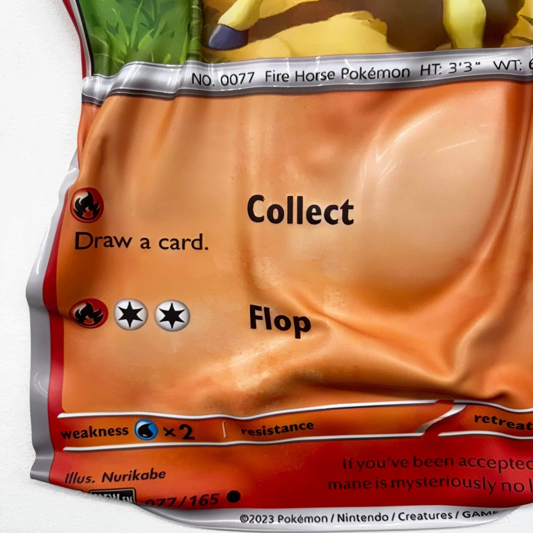 Tableau froissé - Carte Pokémon "Ponyta" - Luxartis