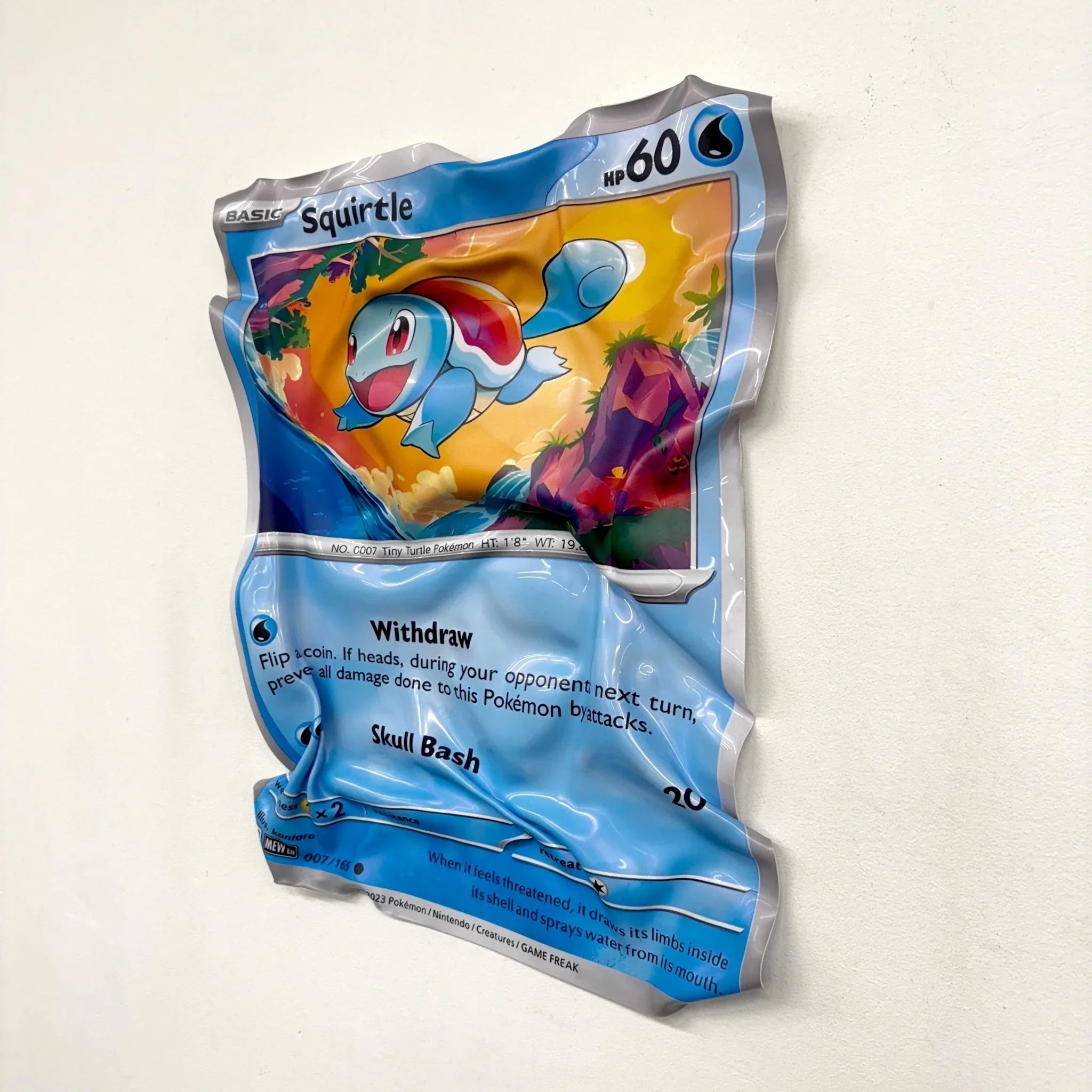 Tableau froissé - Carte Pokémon "Squirtle" - Luxartis