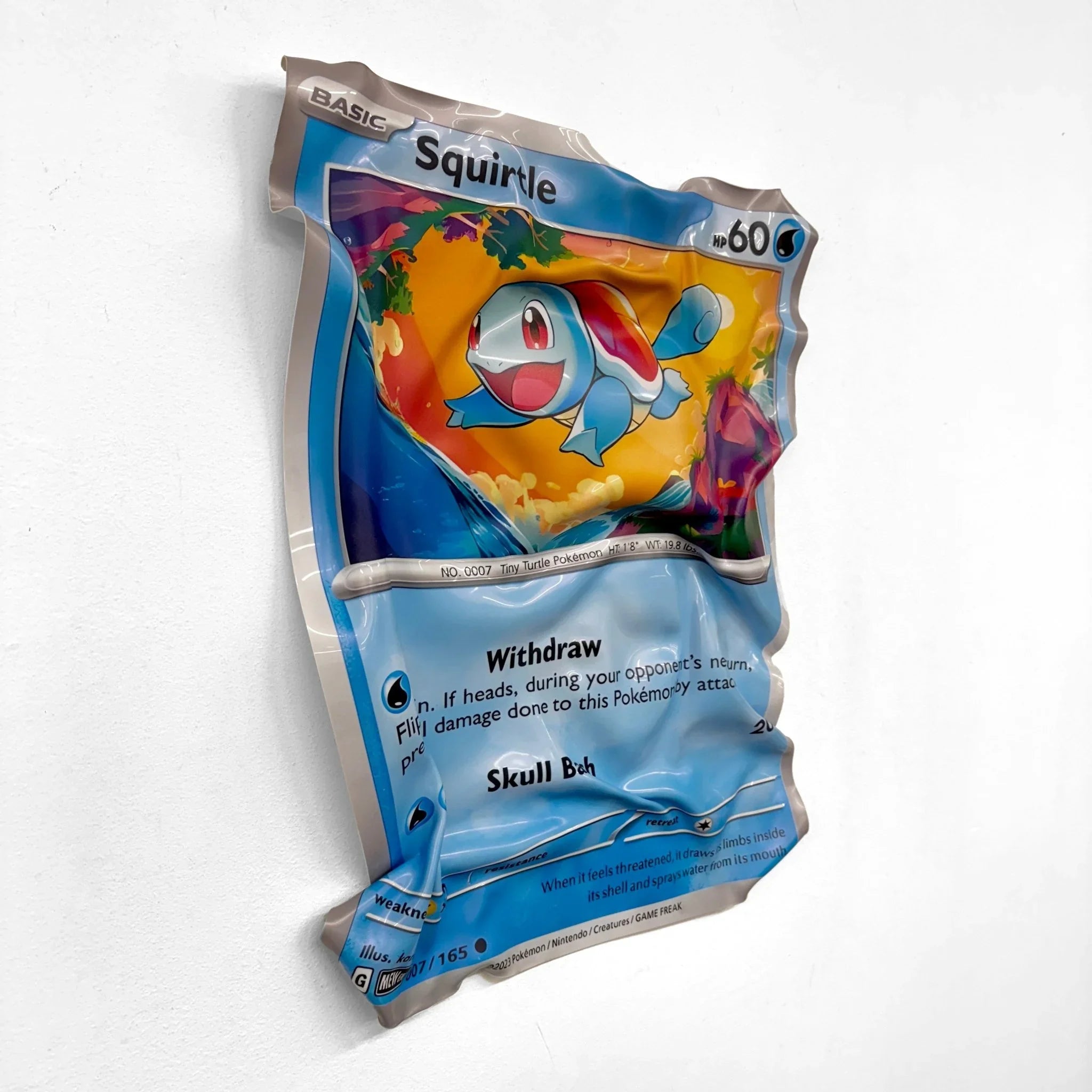 Tableau froissé - Carte Pokémon "Squirtle" - Luxartis