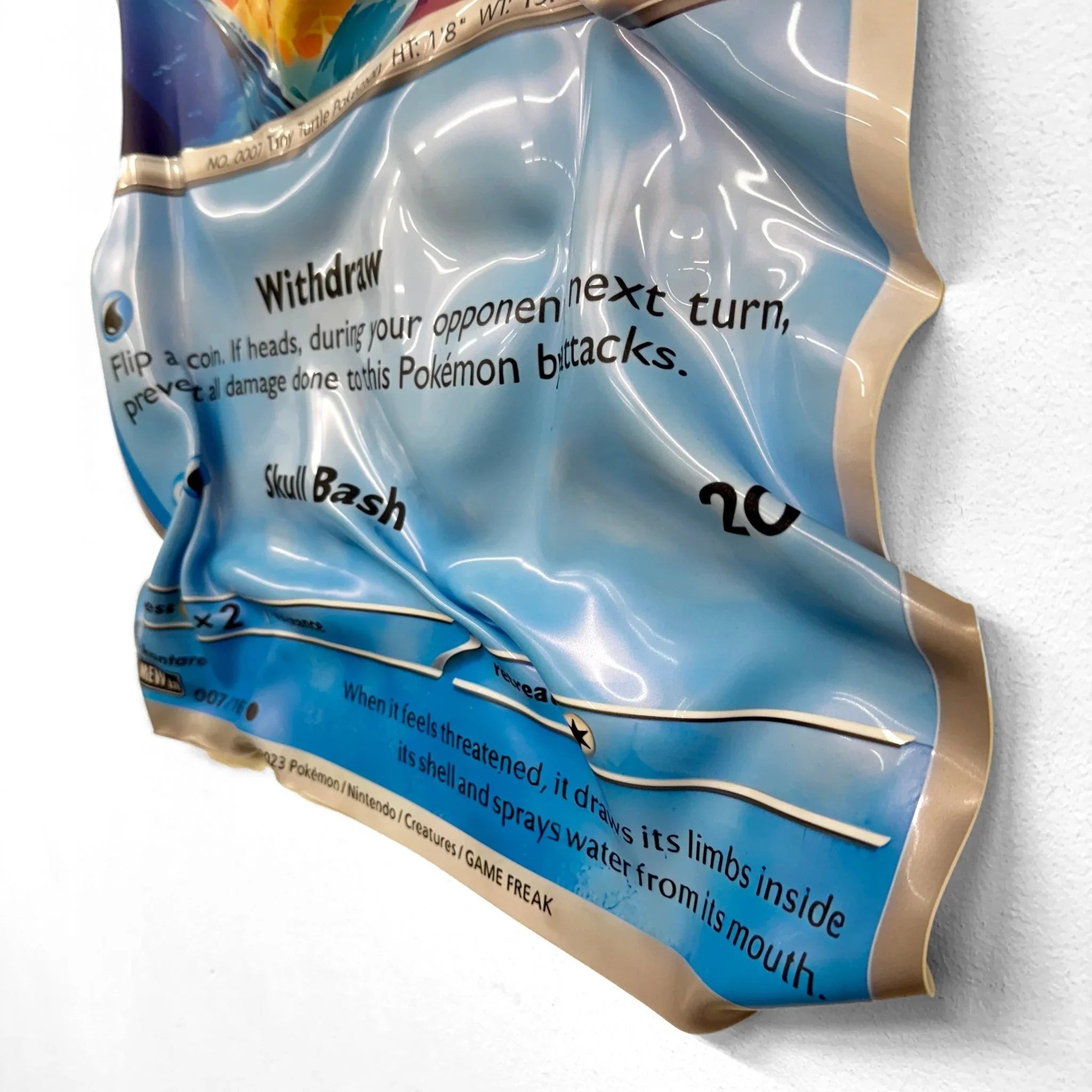 Tableau froissé - Carte Pokémon "Squirtle" - Luxartis