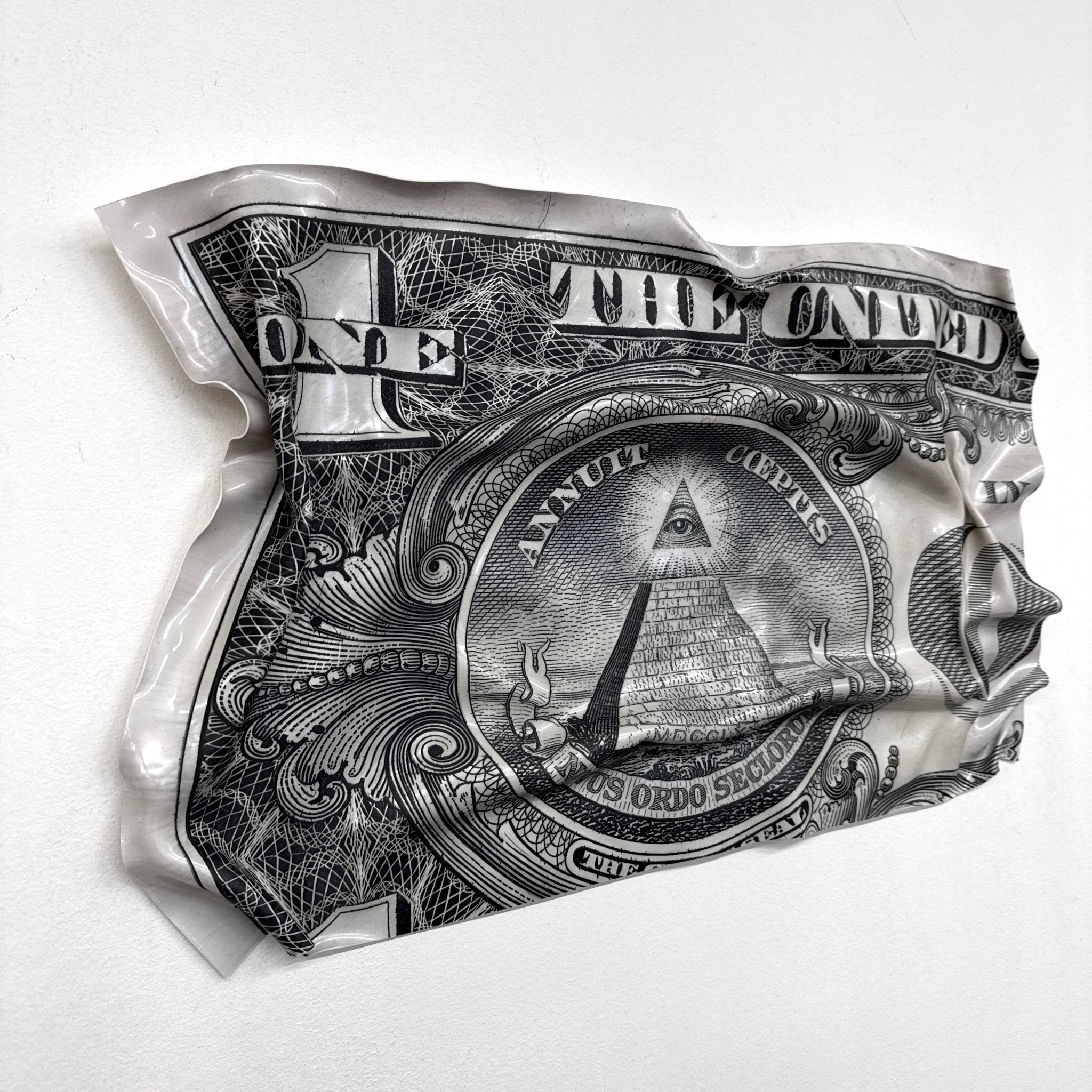 Tableau froissé - Dollar Américain "Œil de la Providence" - Luxartis