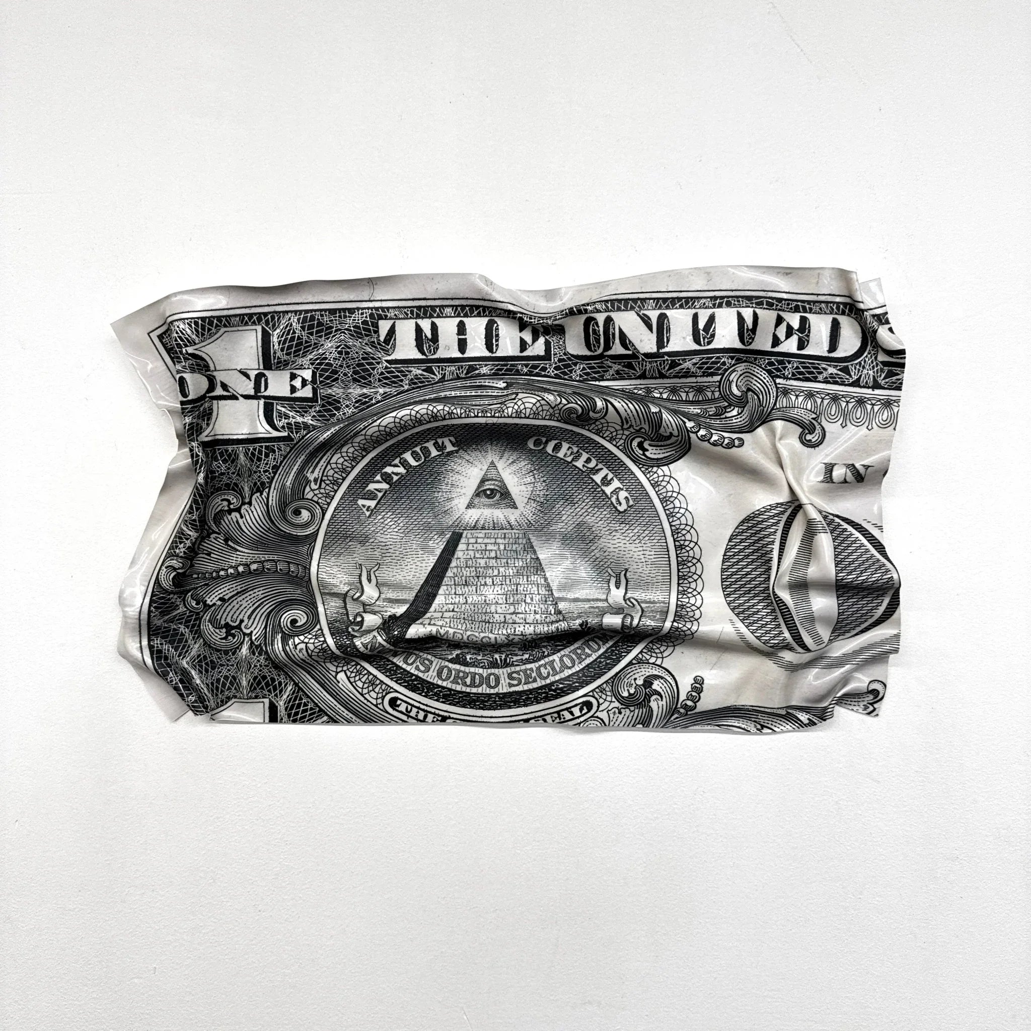 Tableau froissé - Dollar Américain "Œil de la Providence" - Luxartis