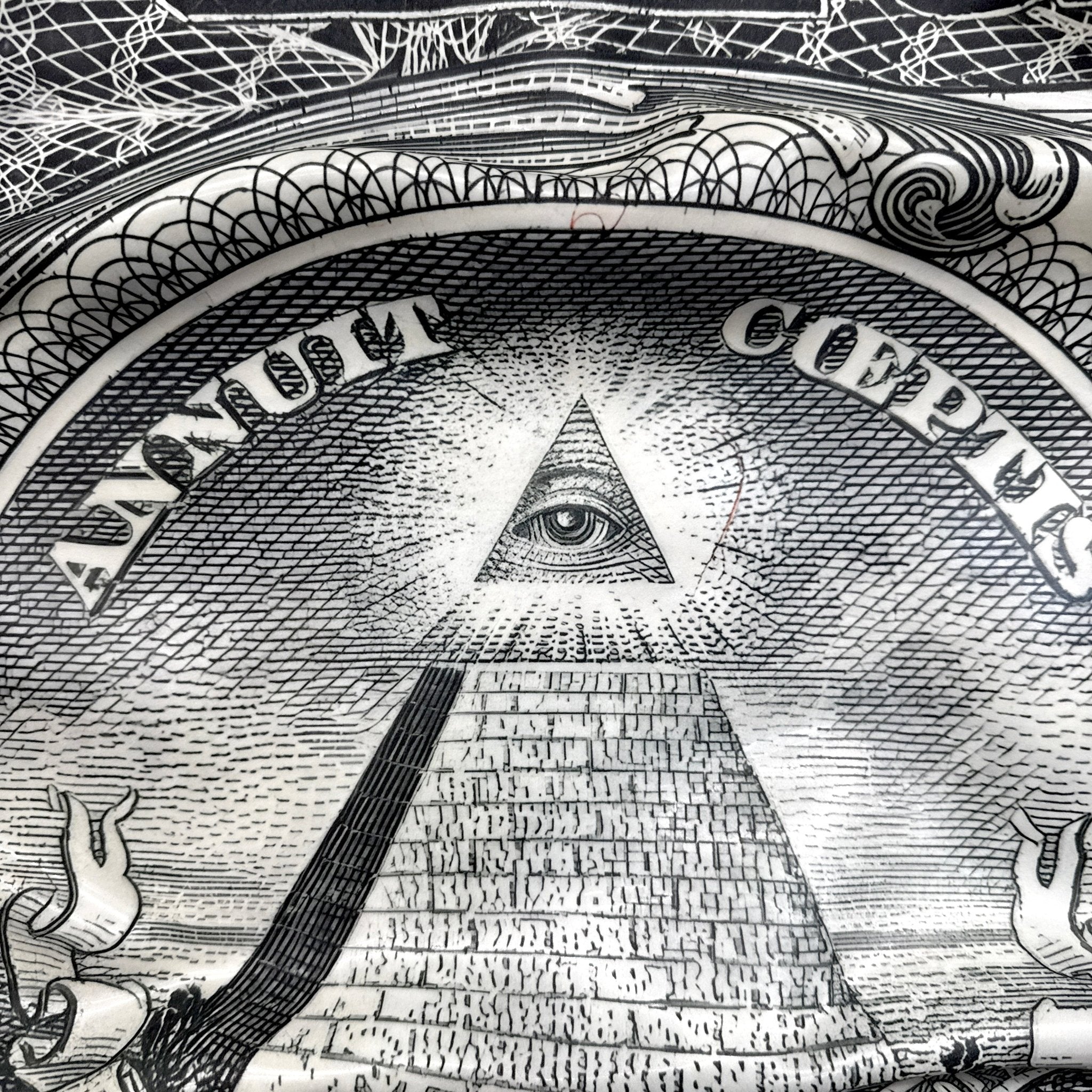 Tableau froissé - Dollar Américain "Œil de la Providence" - Luxartis