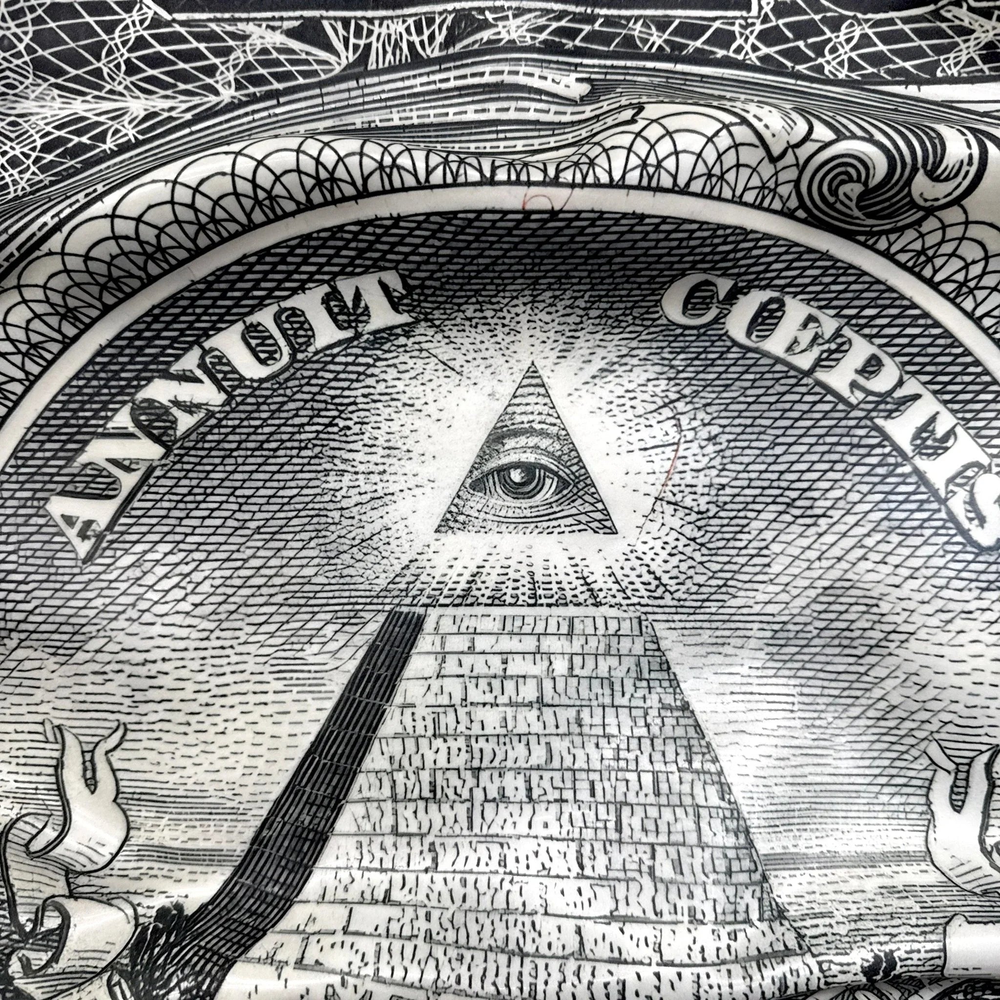 Tableau froissé - Dollar Américain "Œil de la Providence" - Luxartis