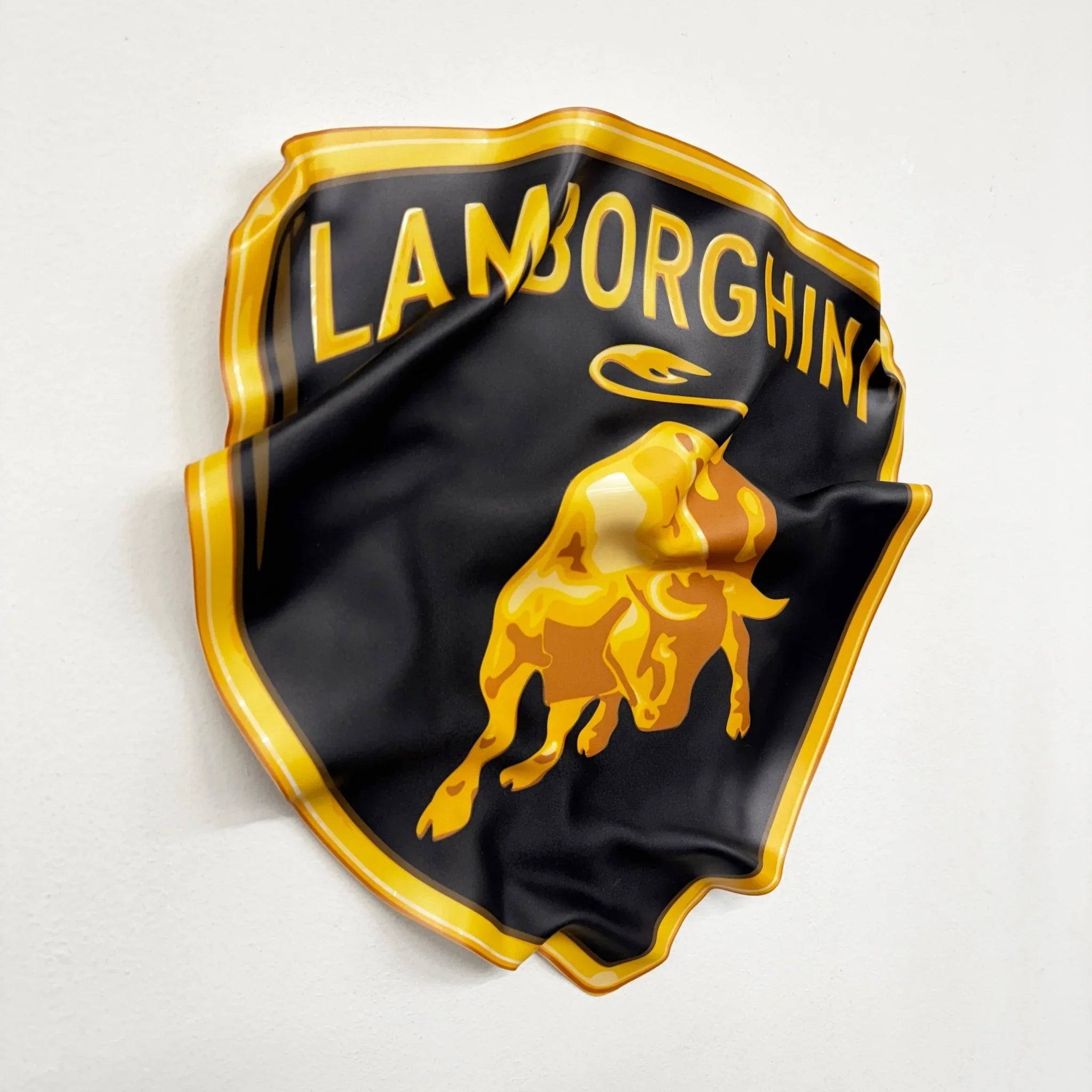 Tableau froissé - Emblème Lamborghini "Taureau d’Or" - Luxartis