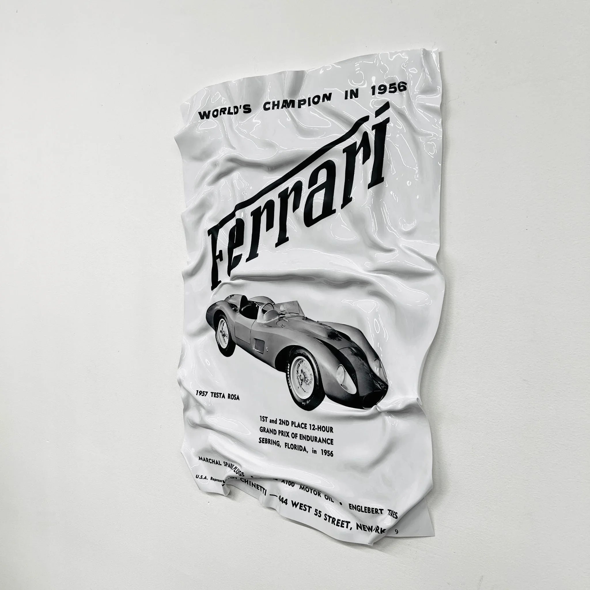 Tableau froissé - Ferrari Testa Rosa - Luxartis