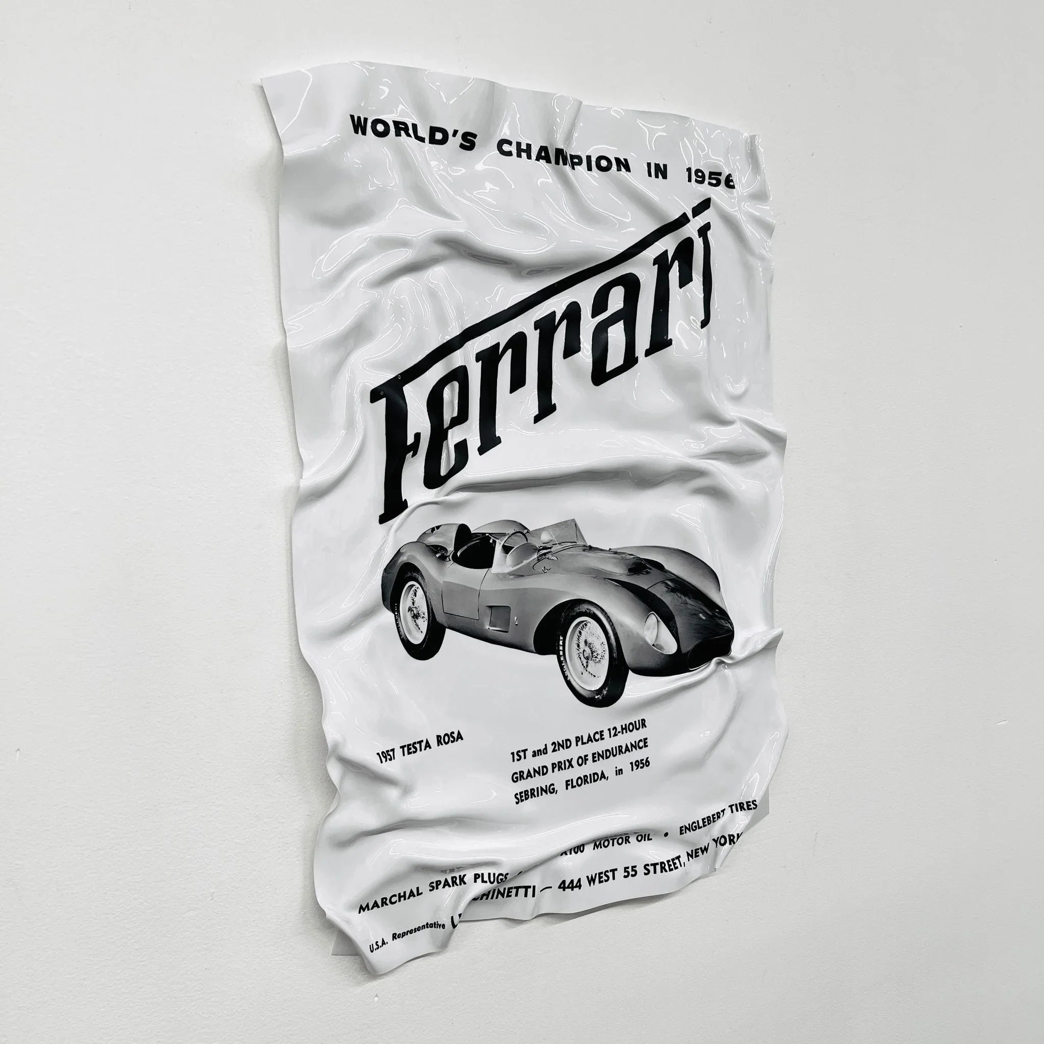 Tableau froissé - Ferrari Testa Rosa - Luxartis