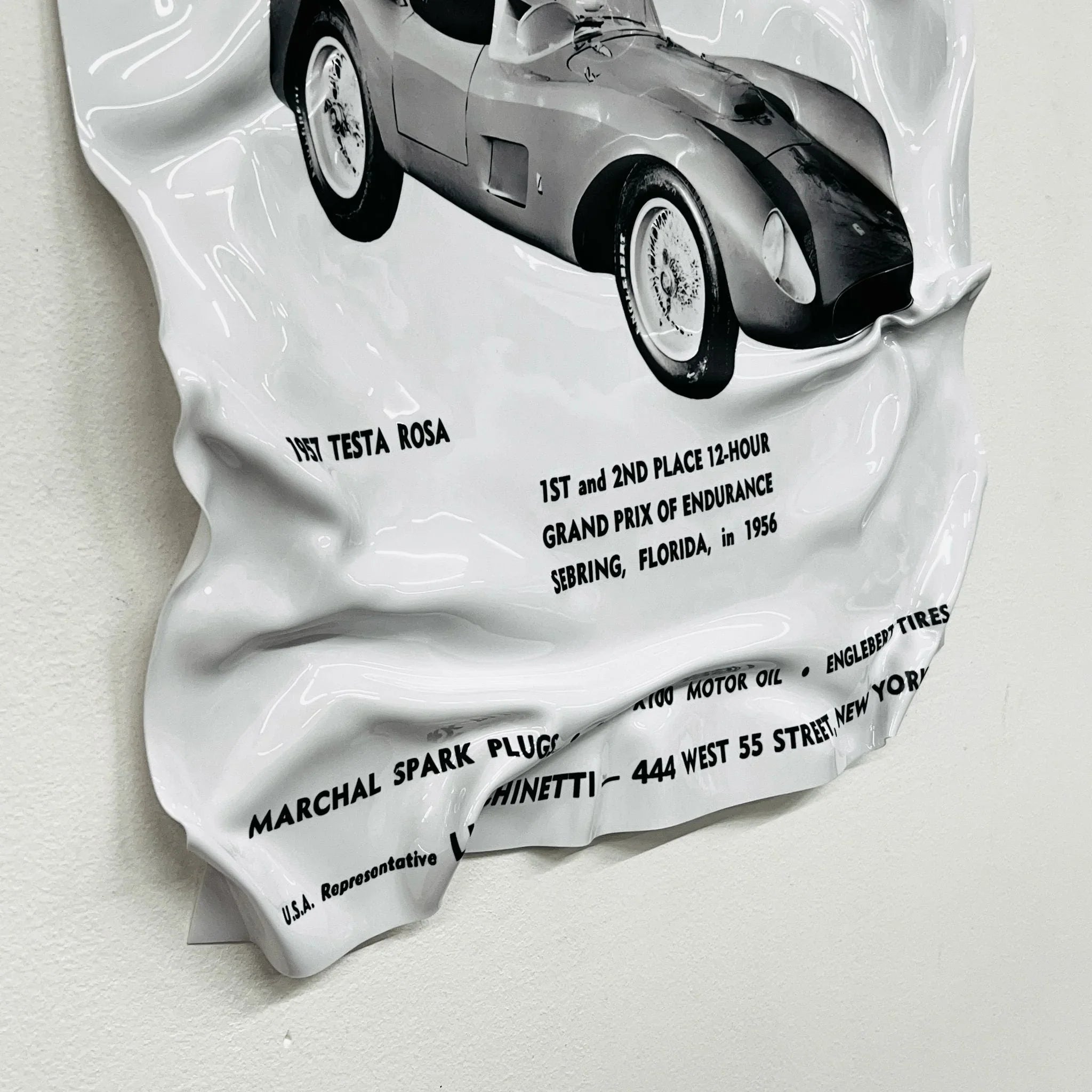 Tableau froissé - Ferrari Testa Rosa - Luxartis