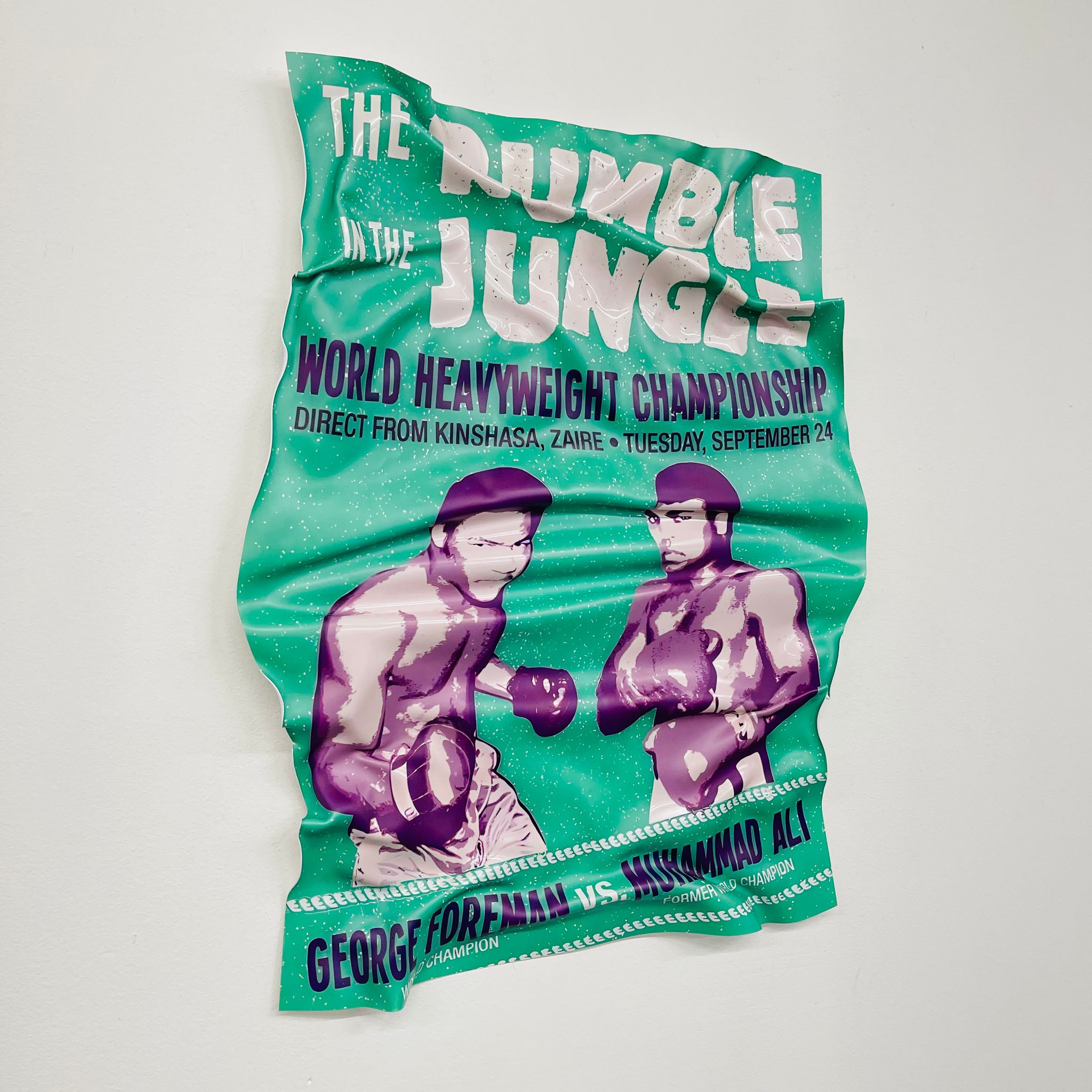 Tableau froissé - George Foreman Vs Muhammad Ali - Luxartis