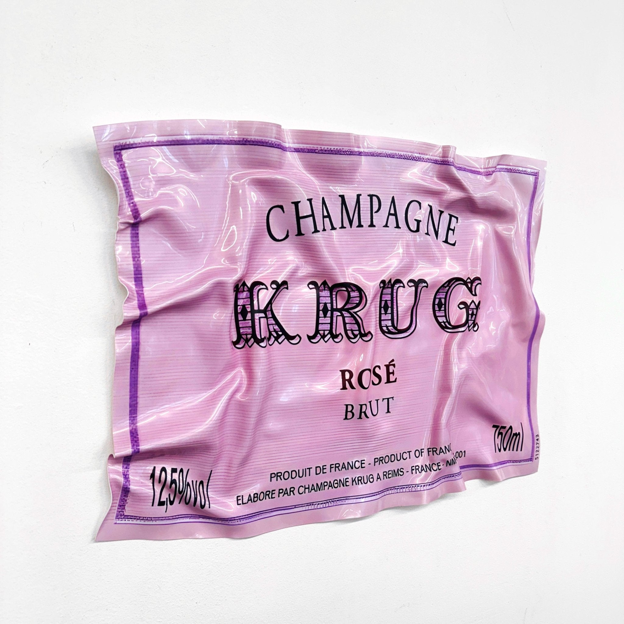 Tableau froissé - Krug Rosé Champagne - Luxartis